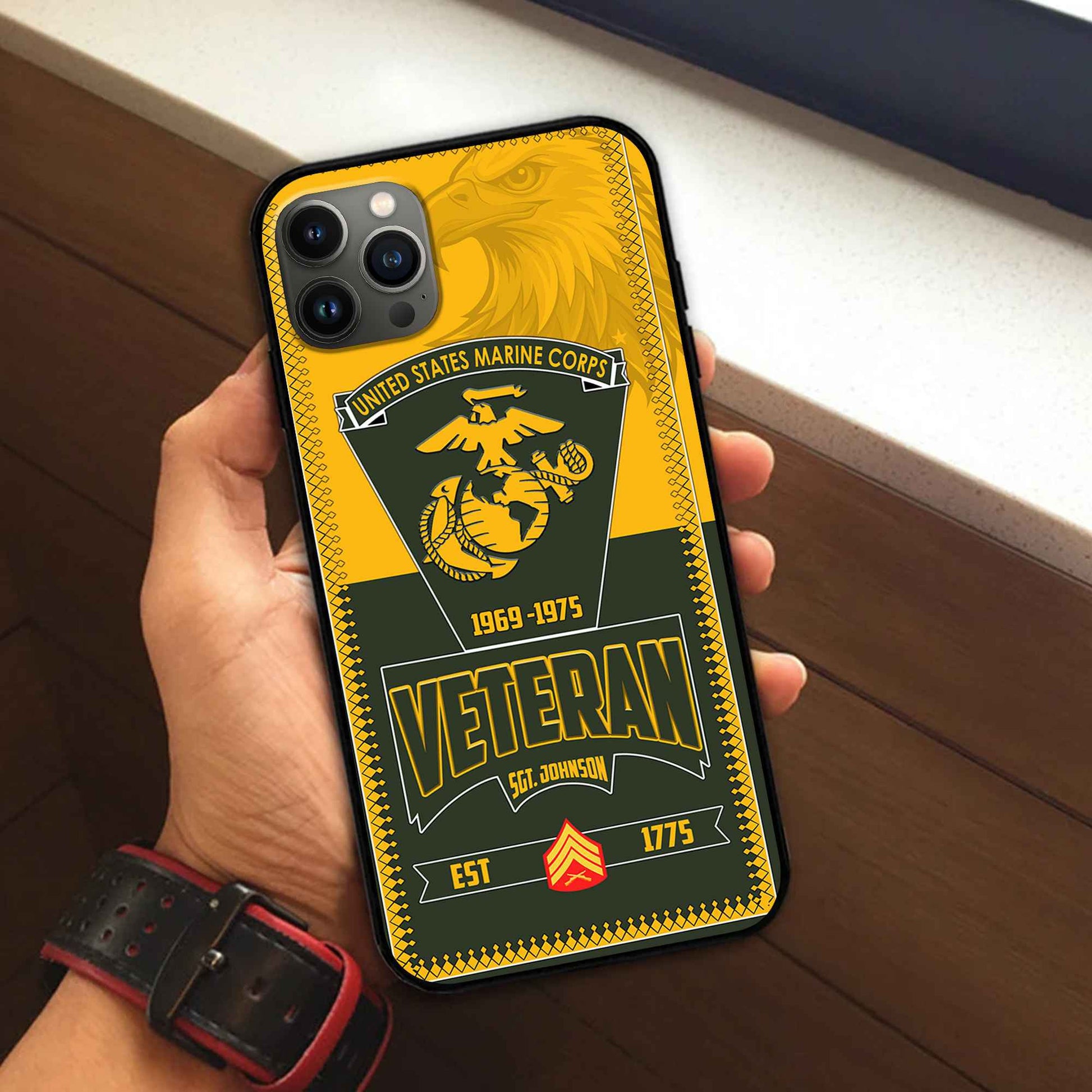 Premium USMC Phone Case VPVC504003, Custom Name, Rank, Year, Gifts For Marine Veteran, Best Gifts On Father's Day, Armed Forces Day, Independence Day, Veterans Day.