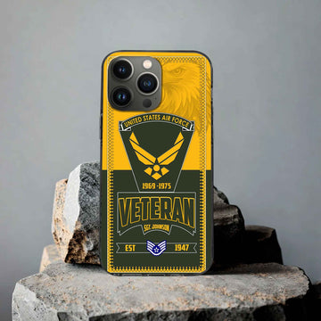 Premium USAF Phone Case VPVC504004, Custom Name, Rank, Year, Gifts For Air Force Veteran, Best Gifts On Father's Day, Armed Forces Day, Independence Day, Veterans Day.