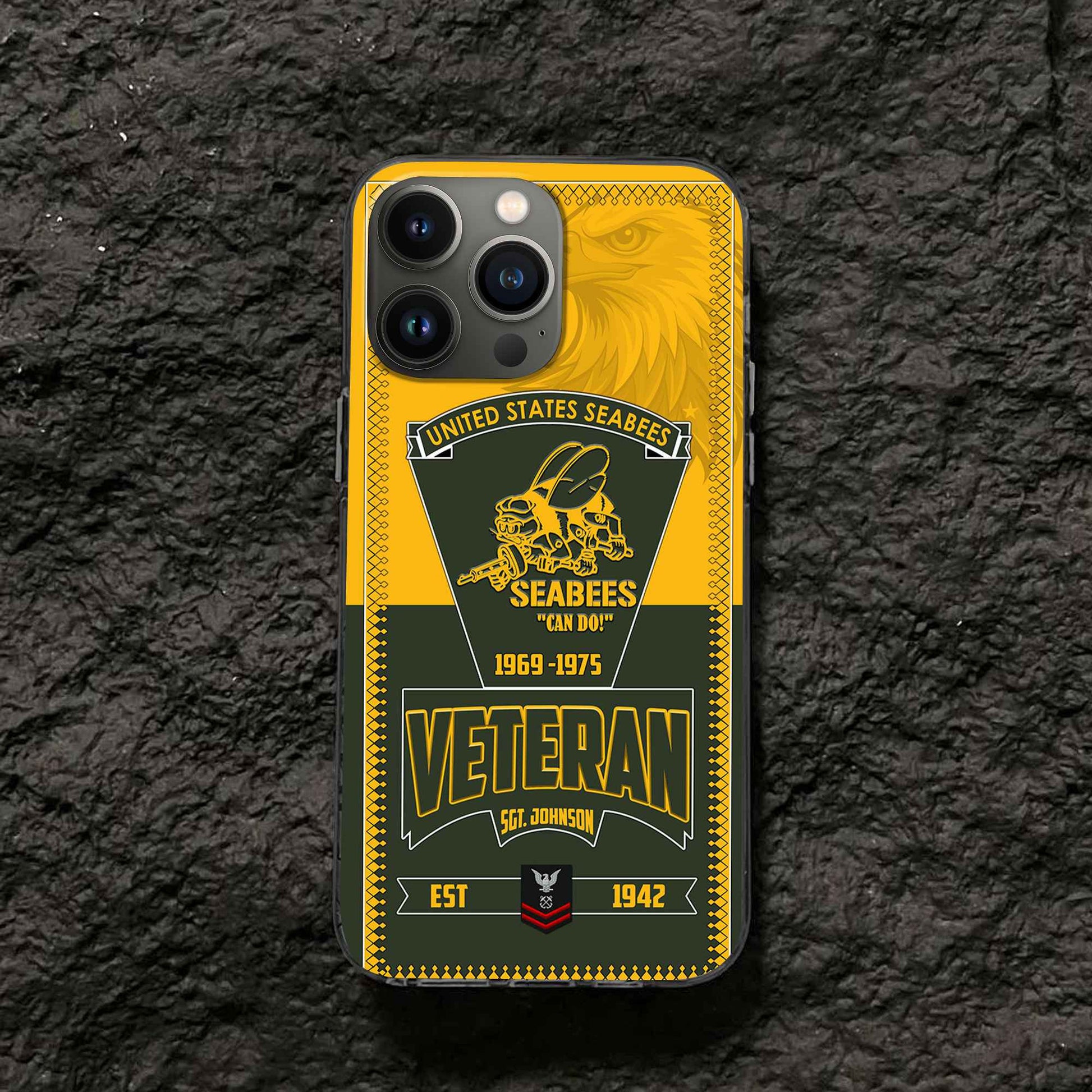 Premium US Seabees Phone Case VPVC504009, Custom Name, Rank, Year, Gifts For US Seabees, Best Gifts On Father's Day, Armed Forces Day, Independence Day, Veterans Day.