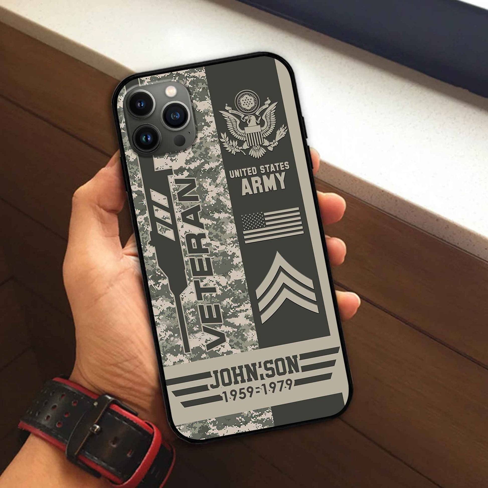 Unique Custom Name, Rank, Year US Army Phone Case VPVC504201, Gifts For Army Veteran, Gifts For Dad, For Husband, Best Gifts On Father's Day, Independence Day, Veterans Day.