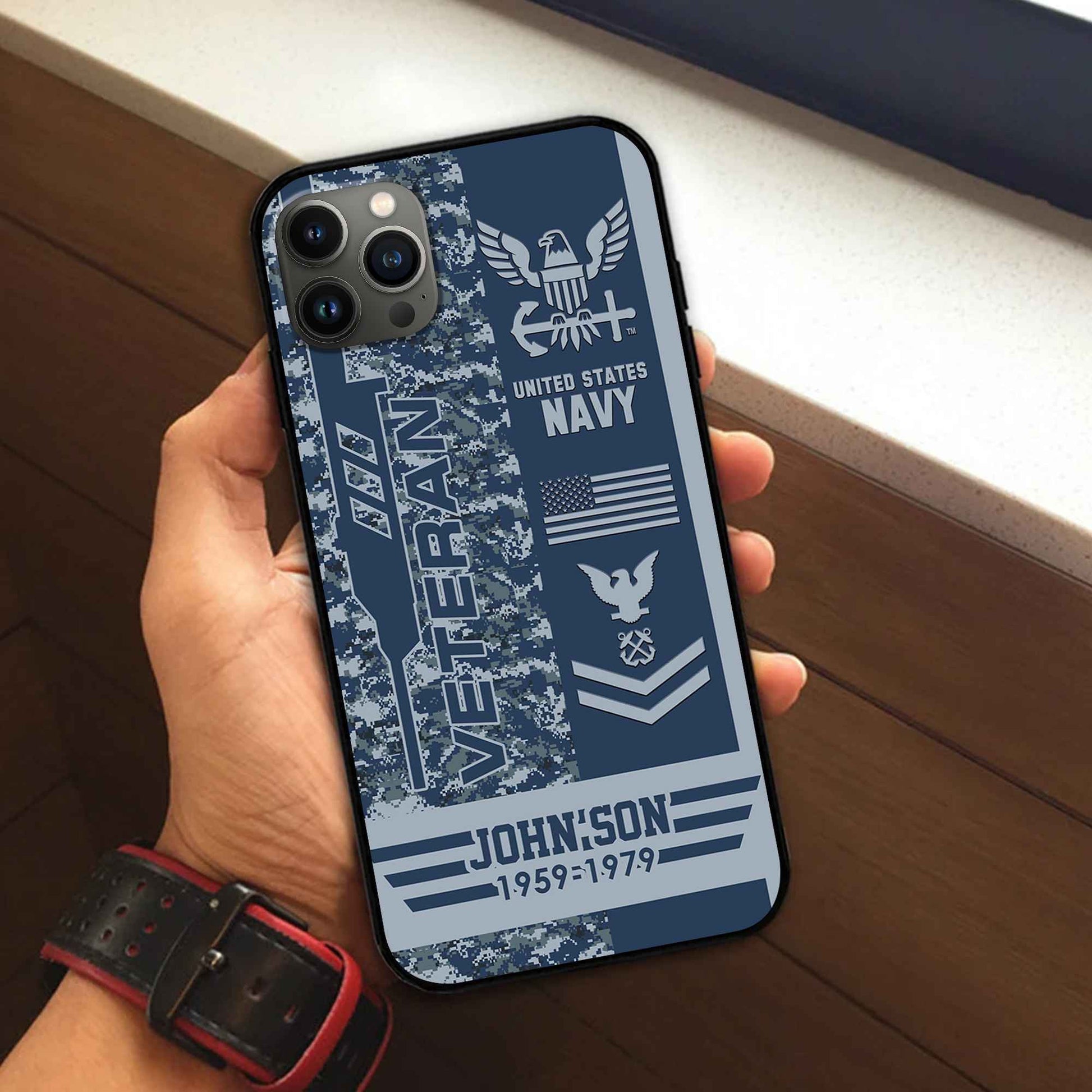 Unique Custom Name, Rank, Year US Navy Phone Case VPVC504202, Gifts For Navy Veteran, Gifts For Dad, For Husband, Best Gifts On Father's Day, Independence Day, Veterans Day.
