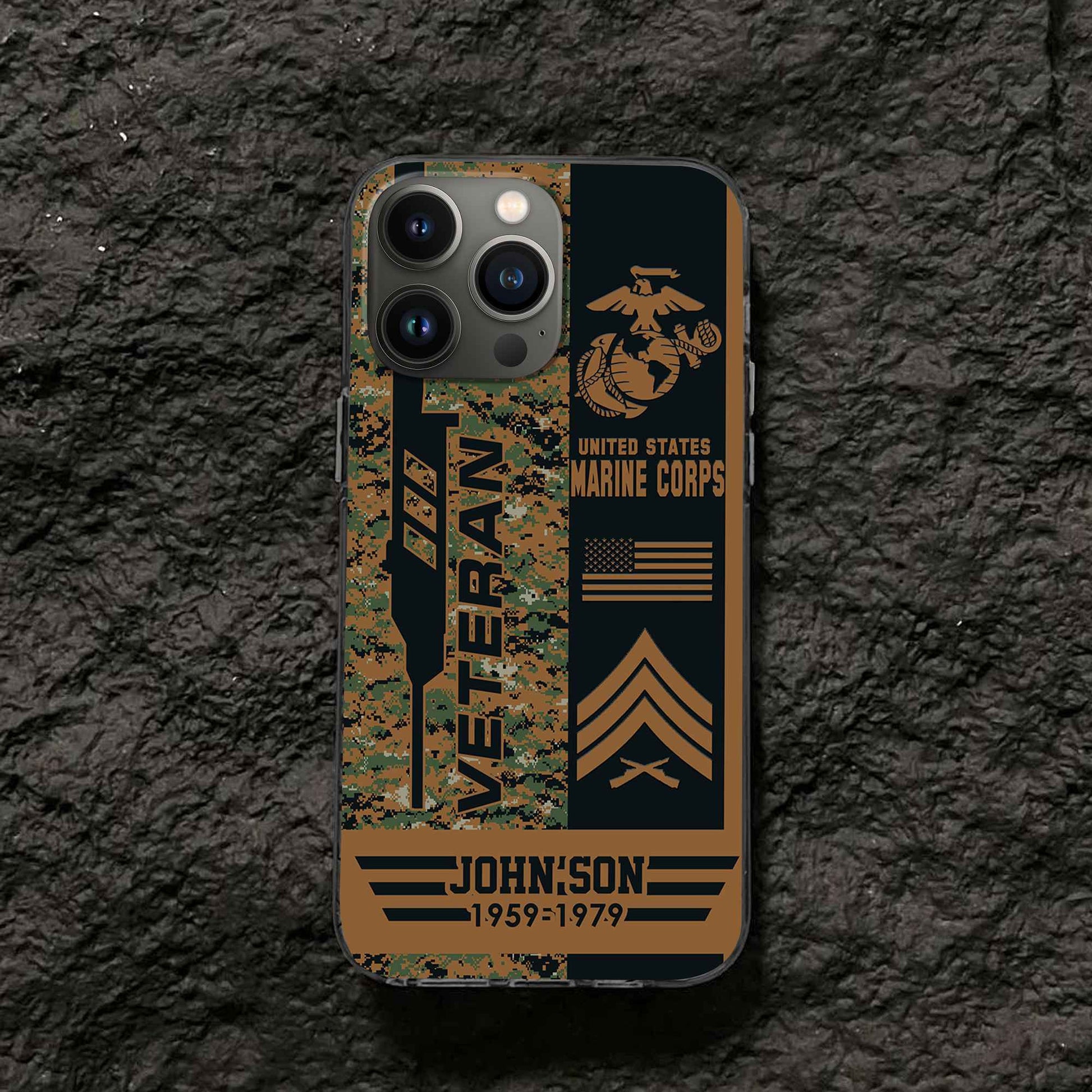 Unique Custom Name, Rank, Year USMC Phone Case VPVC504203, Gifts For Marine Veteran, Gifts For Dad, For Husband, Best Gifts On Father's Day, Independence Day, Veterans Day.