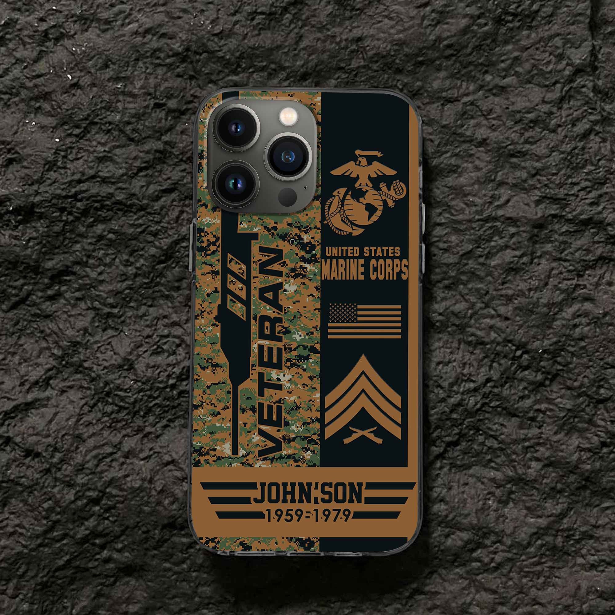 Unique Custom Name, Rank, Year USMC Phone Case VPVC504203, Gifts For Marine Veteran, Gifts For Dad, For Husband, Best Gifts On Father's Day, Independence Day, Veterans Day.