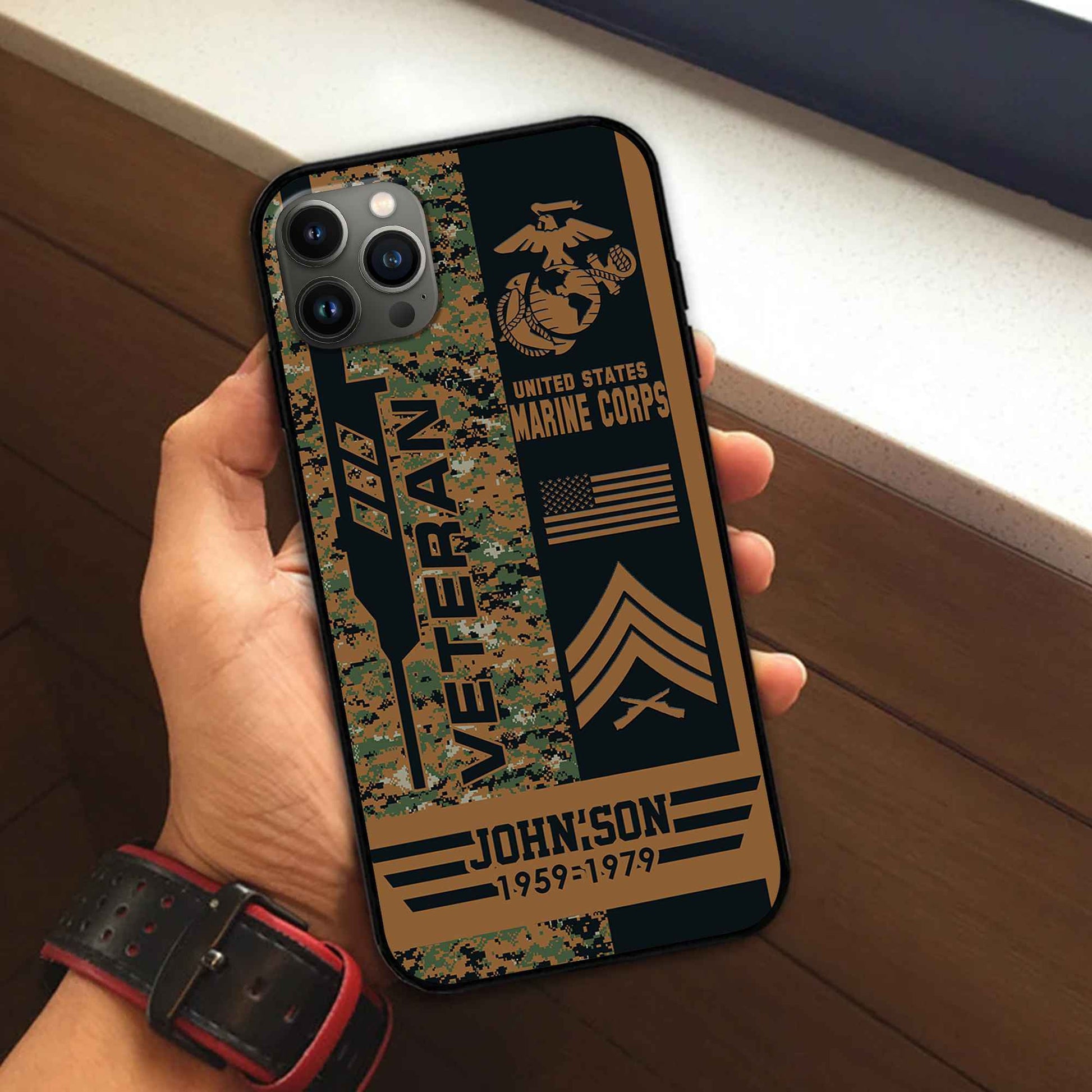 Unique Custom Name, Rank, Year USMC Phone Case VPVC504203, Gifts For Marine Veteran, Gifts For Dad, For Husband, Best Gifts On Father's Day, Independence Day, Veterans Day.