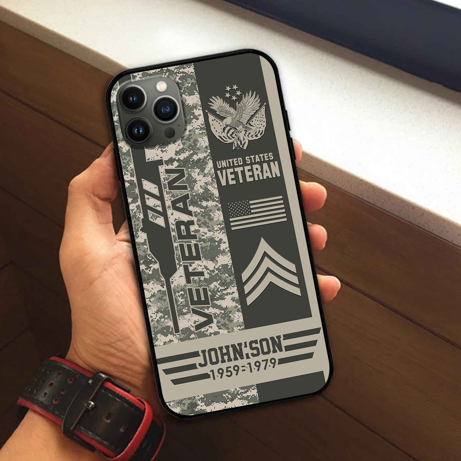 Unique Custom Name, Rank, Year, US Veteran Phone Case VPVC504207, Gifts For US Veteran, Gifts For Dad, For Husband, Best Gifts On Father's Day, Independence Day, Veterans Day.