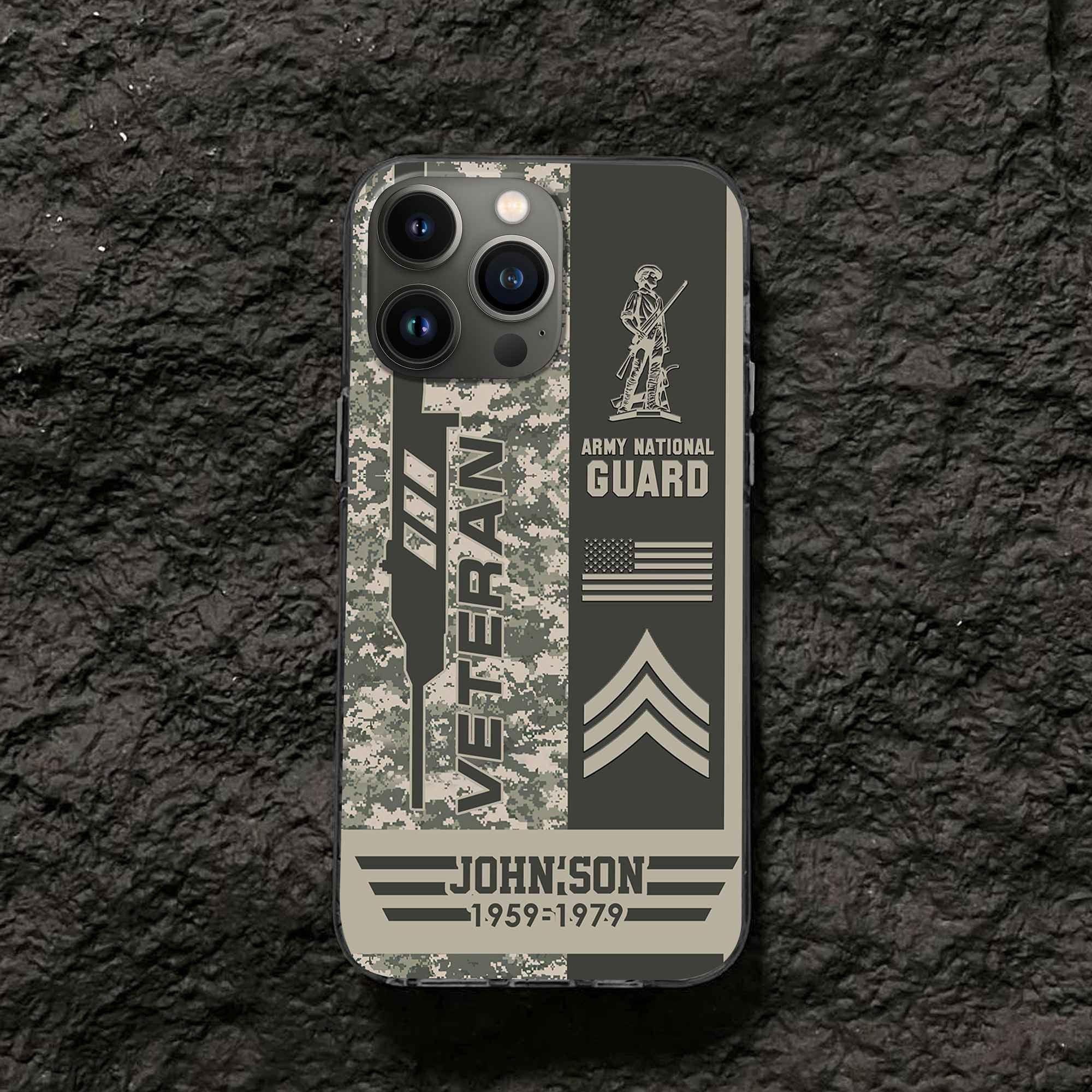 Unique Custom Name, Rank, Year, US Army National Guard Phone Case VPVC504208, Gifts For Army National Guard Veteran, Gifts For Dad, For Husband, Best Gifts On Father's Day, Independence Day, Veterans Day.