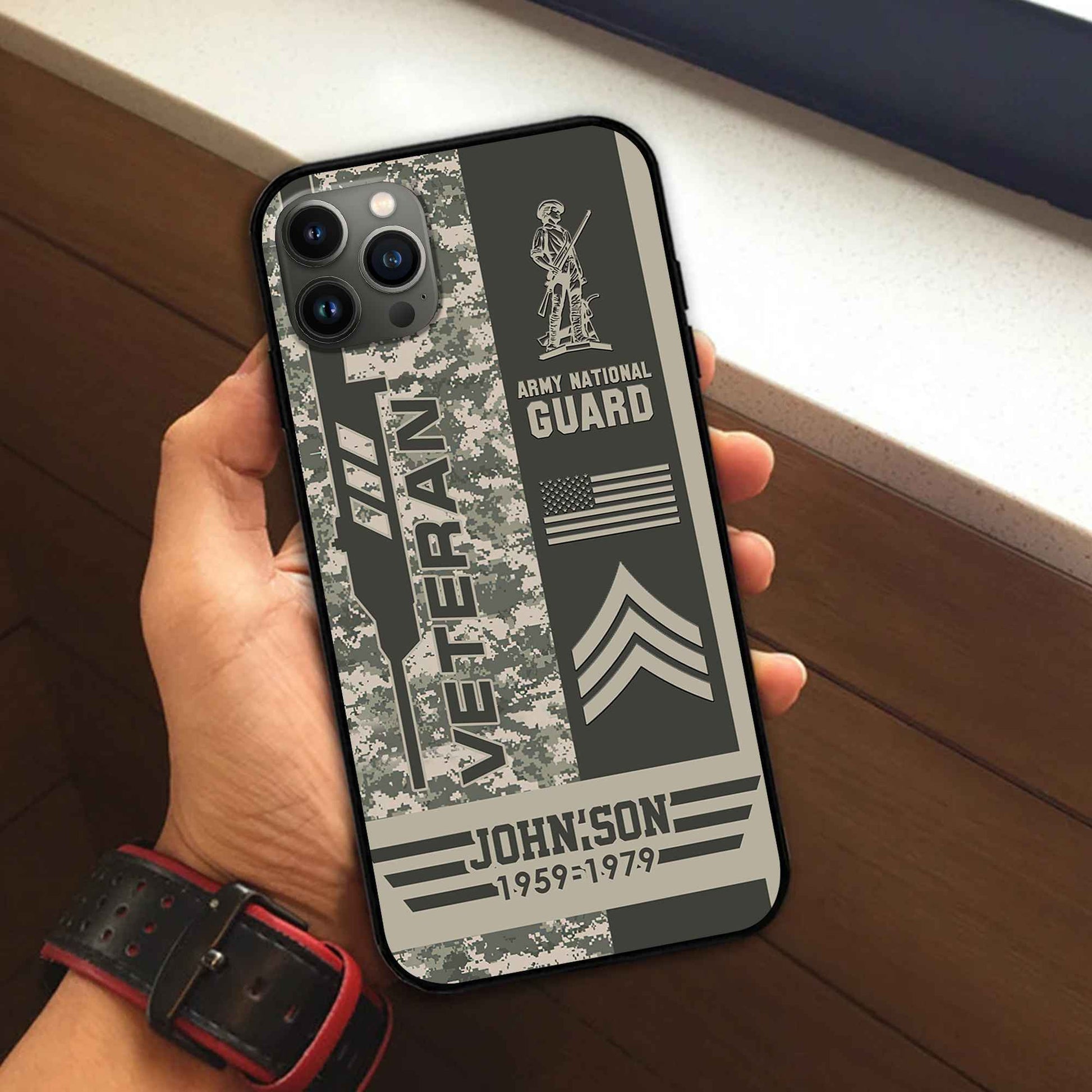 Unique Custom Name, Rank, Year, US Army National Guard Phone Case VPVC504208, Gifts For Army National Guard Veteran, Gifts For Dad, For Husband, Best Gifts On Father's Day, Independence Day, Veterans Day.