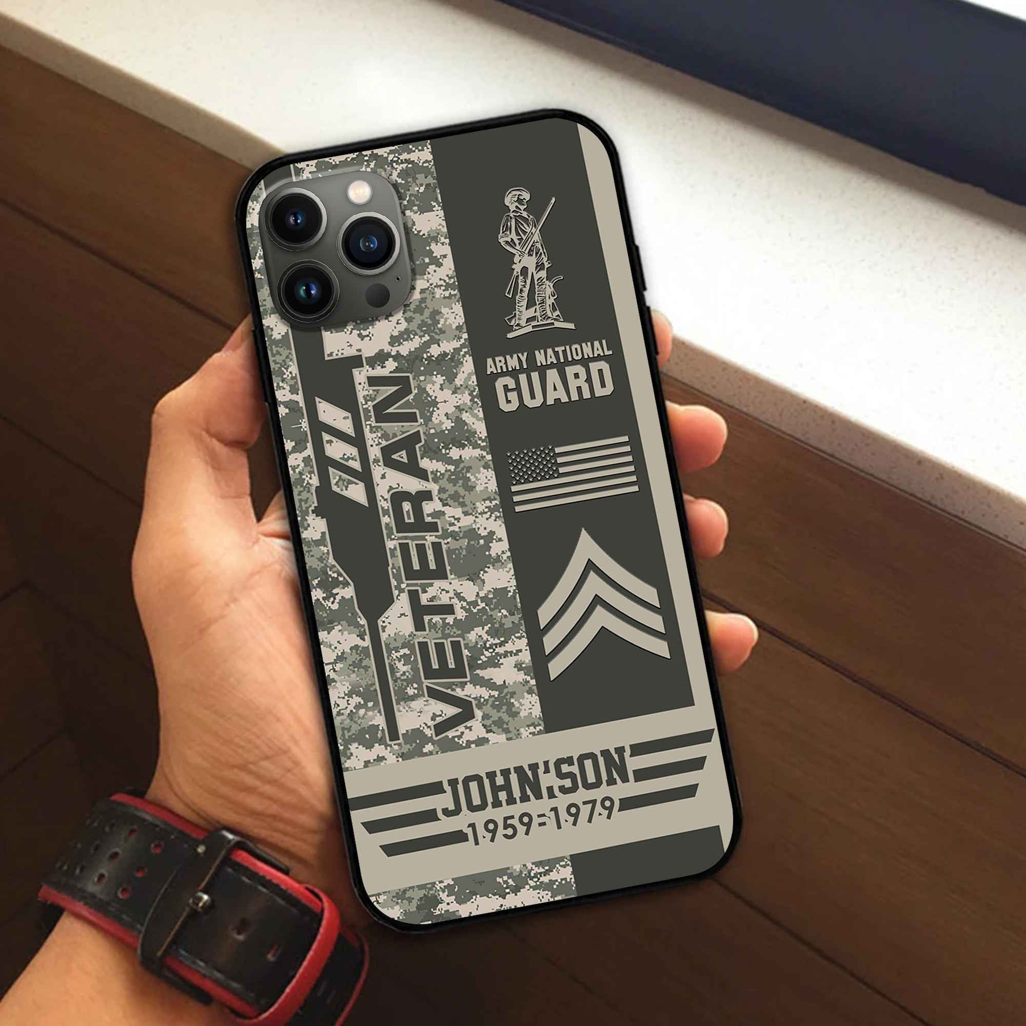 Unique Custom Name, Rank, Year, US Army National Guard Phone Case VPVC504208, Gifts For Army National Guard Veteran, Gifts For Dad, For Husband, Best Gifts On Father's Day, Independence Day, Veterans Day.