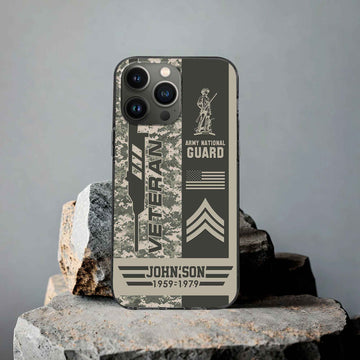 Unique Custom Name, Rank, Year, US Army National Guard Phone Case VPVC504208, Gifts For Army National Guard Veteran, Gifts For Dad, For Husband, Best Gifts On Father's Day, Independence Day, Veterans Day.