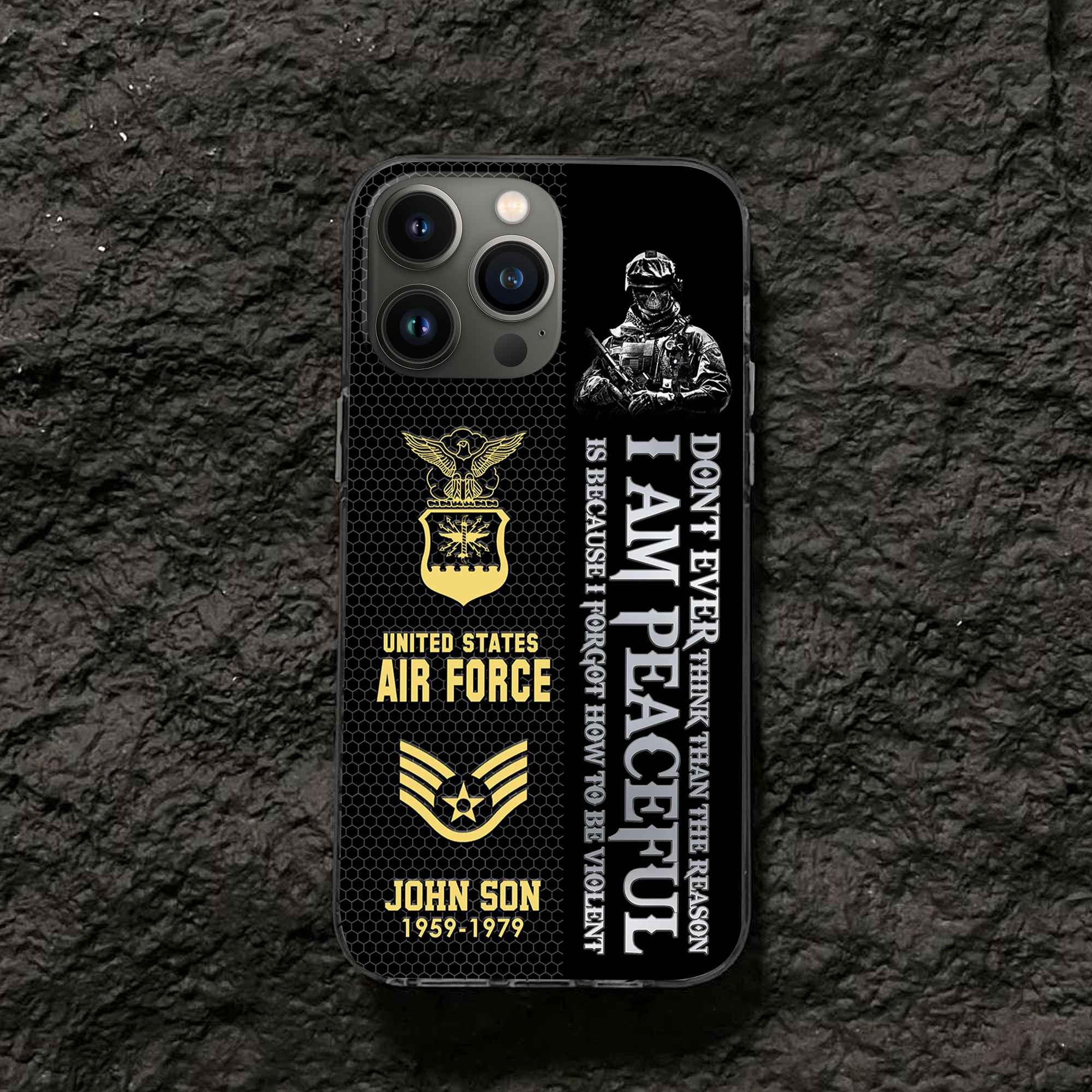 Premium Custom USAF Phone Case VPVC504304, Gifts For Air Force Veteran, Best Gifts On Father's Day, Armed Forces Day, Independence Day, Veterans Day.