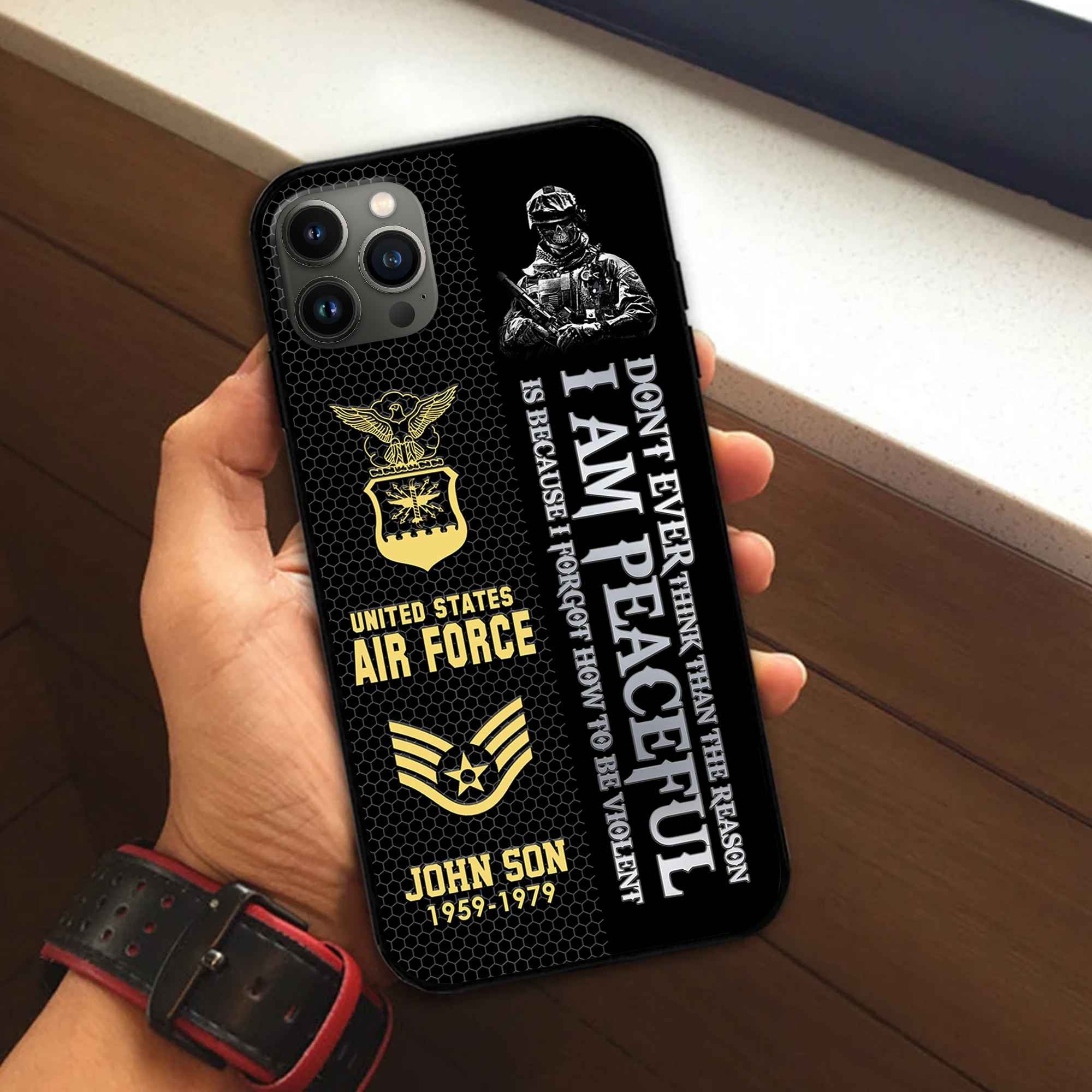 Premium Custom USAF Phone Case VPVC504304, Gifts For Air Force Veteran, Best Gifts On Father's Day, Armed Forces Day, Independence Day, Veterans Day.