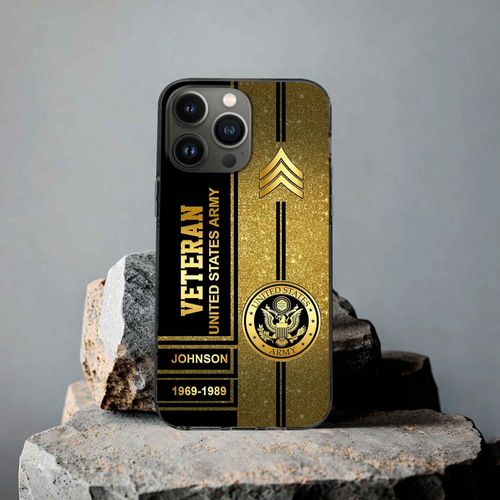 Premium US Army Phone Case VPVC504501, Custom Name, Rank, Year, Gifts For Army Veteran, Best Gifts On Father's Day, Armed Forces Day, Independence Day, Veterans Day.