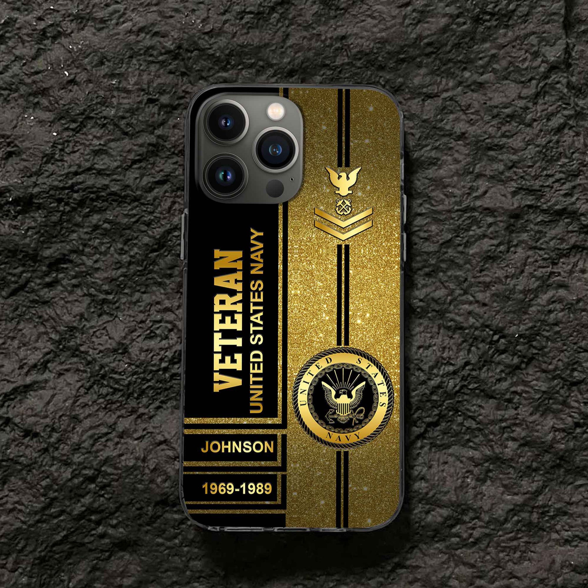 Premium US Navy Phone Case VPVC504502, Custom Name, Rank, Year, Gifts For Navy Veteran, Best Gifts On Father's Day, Armed Forces Day, Independence Day, Veterans Day.