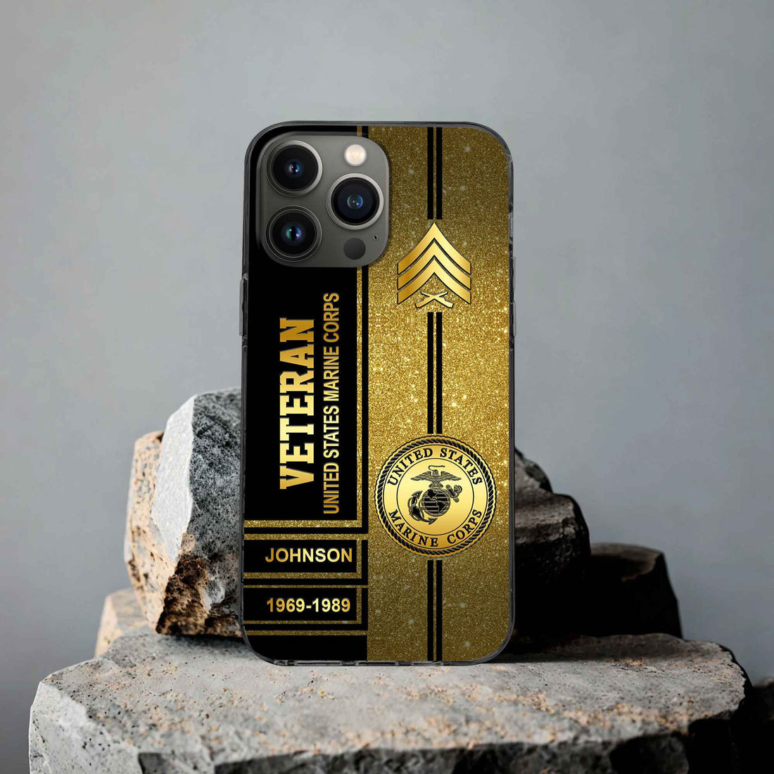 Premium USMC Phone Case VPVC504503, Custom Name, Rank, Year, Gifts For Marine Veteran, Best Gifts On Father's Day, Armed Forces Day, Independence Day, Veterans Day.