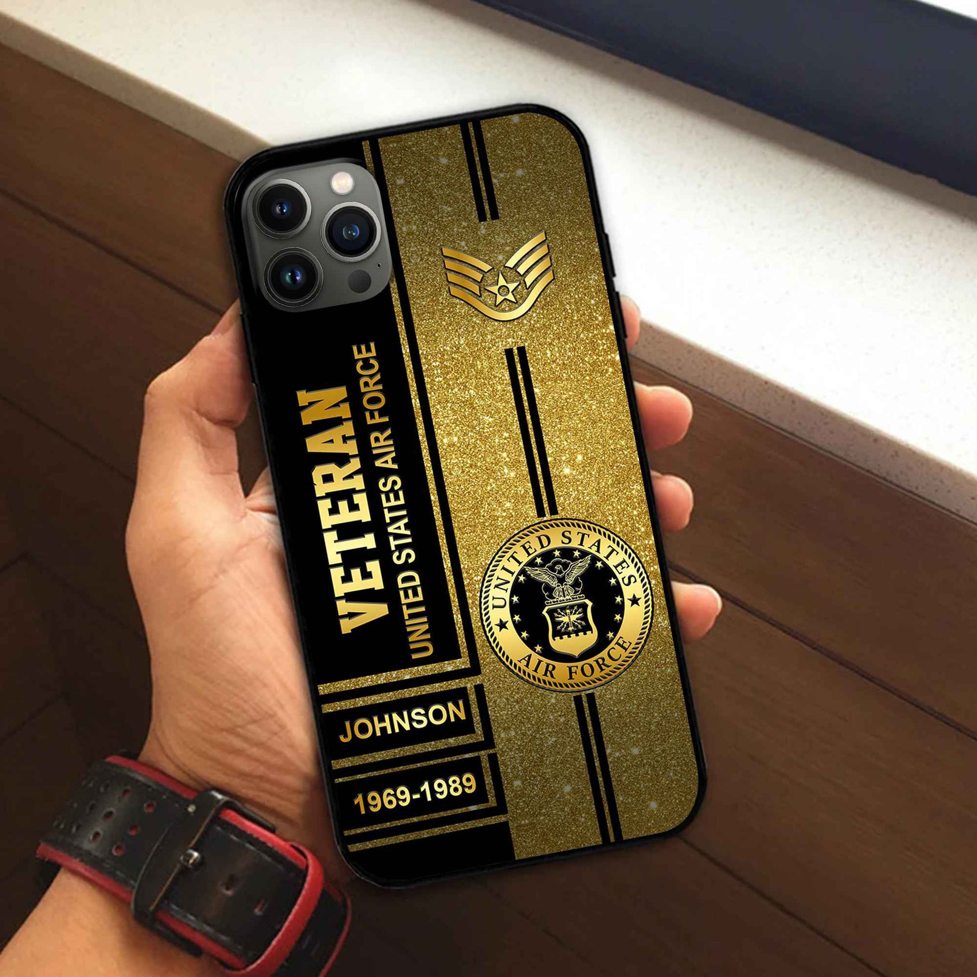 Premium USAF Phone Case VPVC504504, Custom Name, Rank, Year, Gifts For Air Force Veteran, Best Gifts On Father's Day, Armed Forces Day, Independence Day, Veterans Day.