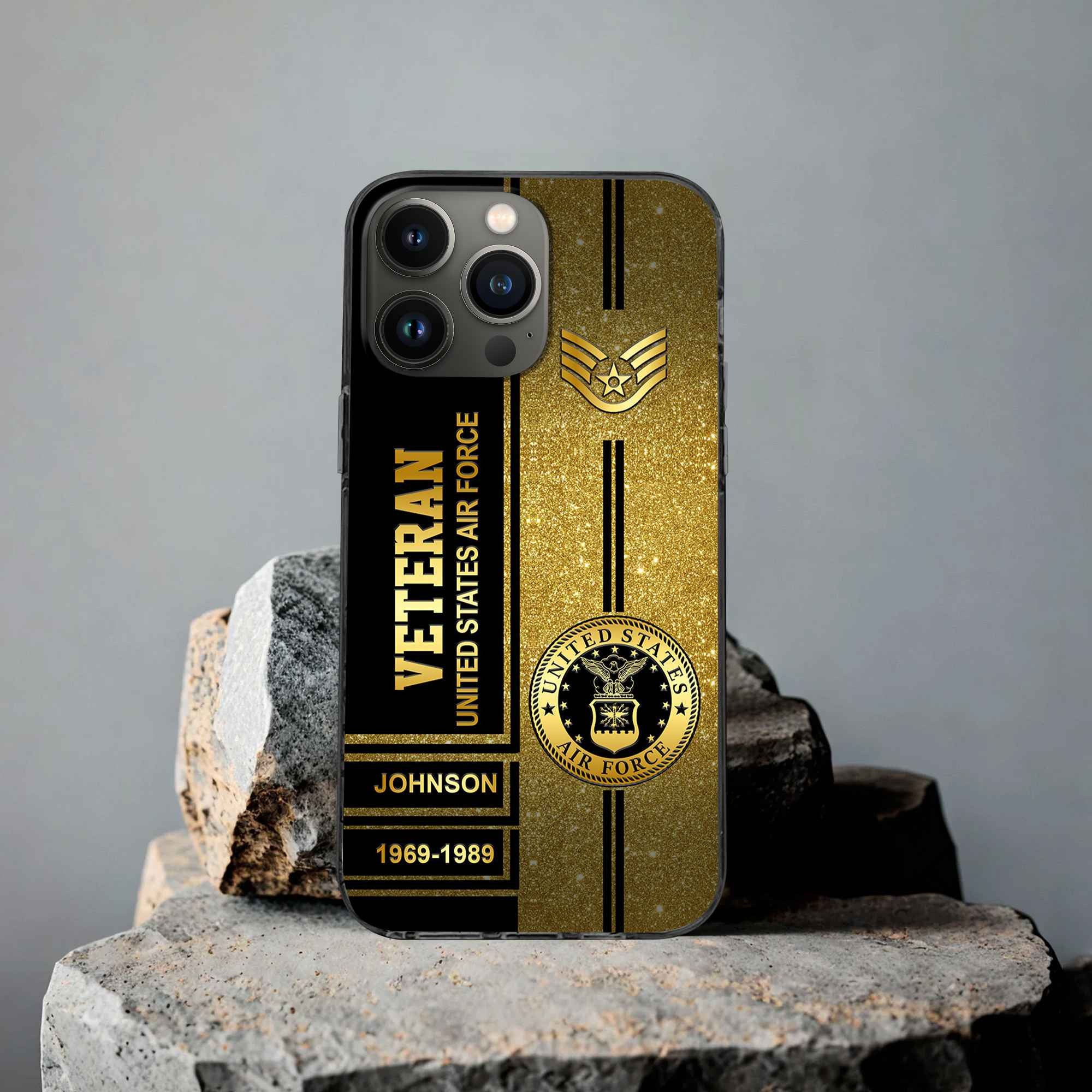 Premium USAF Phone Case VPVC504504, Custom Name, Rank, Year, Gifts For Air Force Veteran, Best Gifts On Father's Day, Armed Forces Day, Independence Day, Veterans Day.