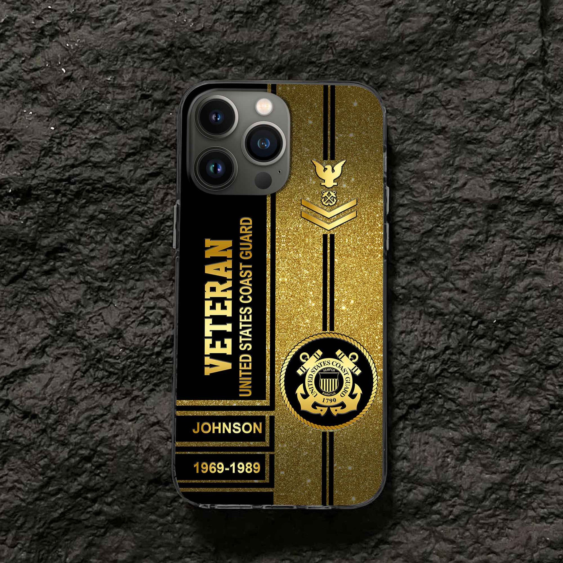 Premium USCG Phone Case VPVC504505, Custom Name, Rank, Year, Gifts For Coast Guard Veteran, Best Gifts On Father's Day, Armed Forces Day, Independence Day, Veterans Day.