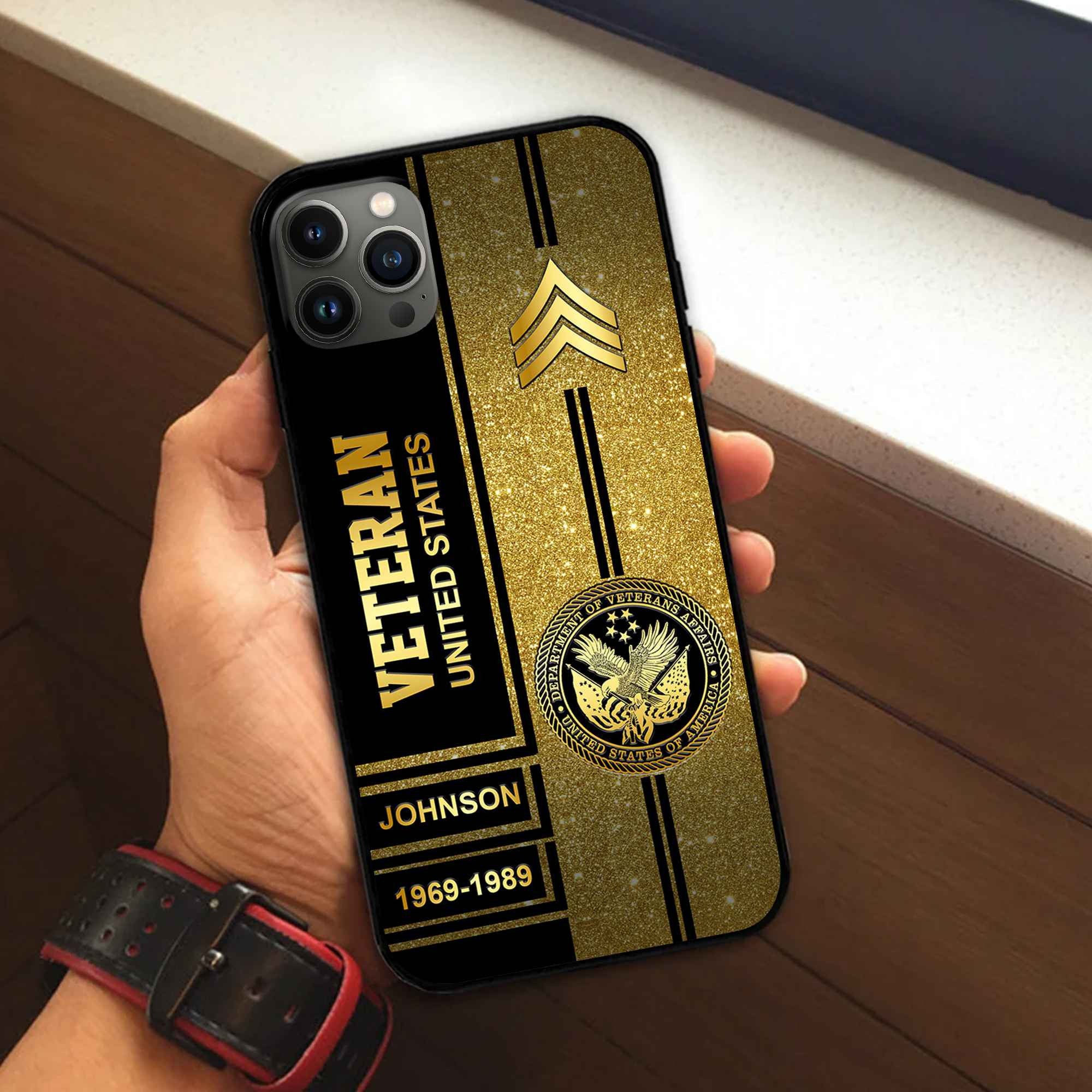 Premium US Veteran Phone Case VPVC504507, Custom Name, Rank, Year, Gifts For US Veteran, Best Gifts On Father's Day, Armed Forces Day, Independence Day, Veterans Day.