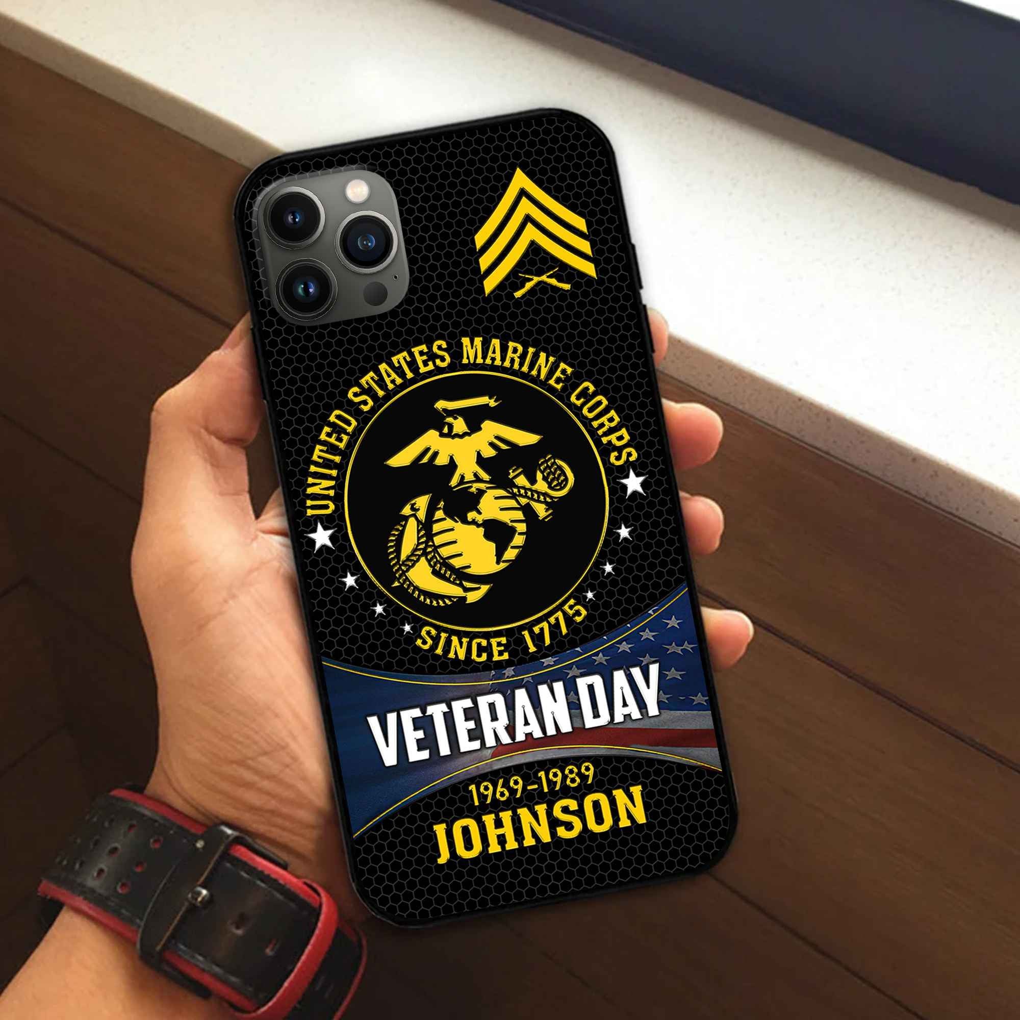 Premium Custom USMC Phone Case VPVC504603, Gifts For Marine Veteran, Gifts For Dad, For Husband, Best Gifts On Father's Day, Armed Forces Day, Independence Day, Veterans Day.