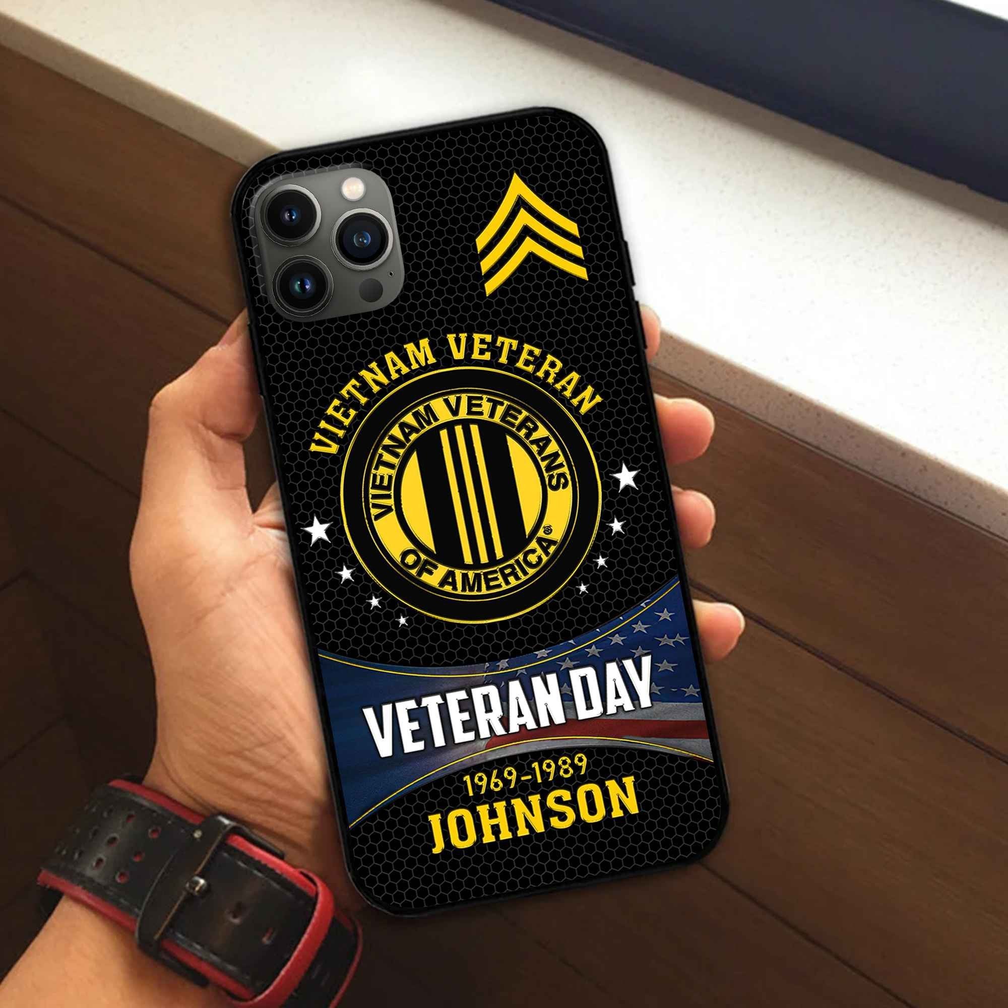Premium Custom Vietnam Veteran Phone Case VPVC504606, Gifts For Vietnam Veteran, Gifts For Dad, For Husband, Best Gifts On Father's Day, Armed Forces Day, Independence Day, Veterans Day.
