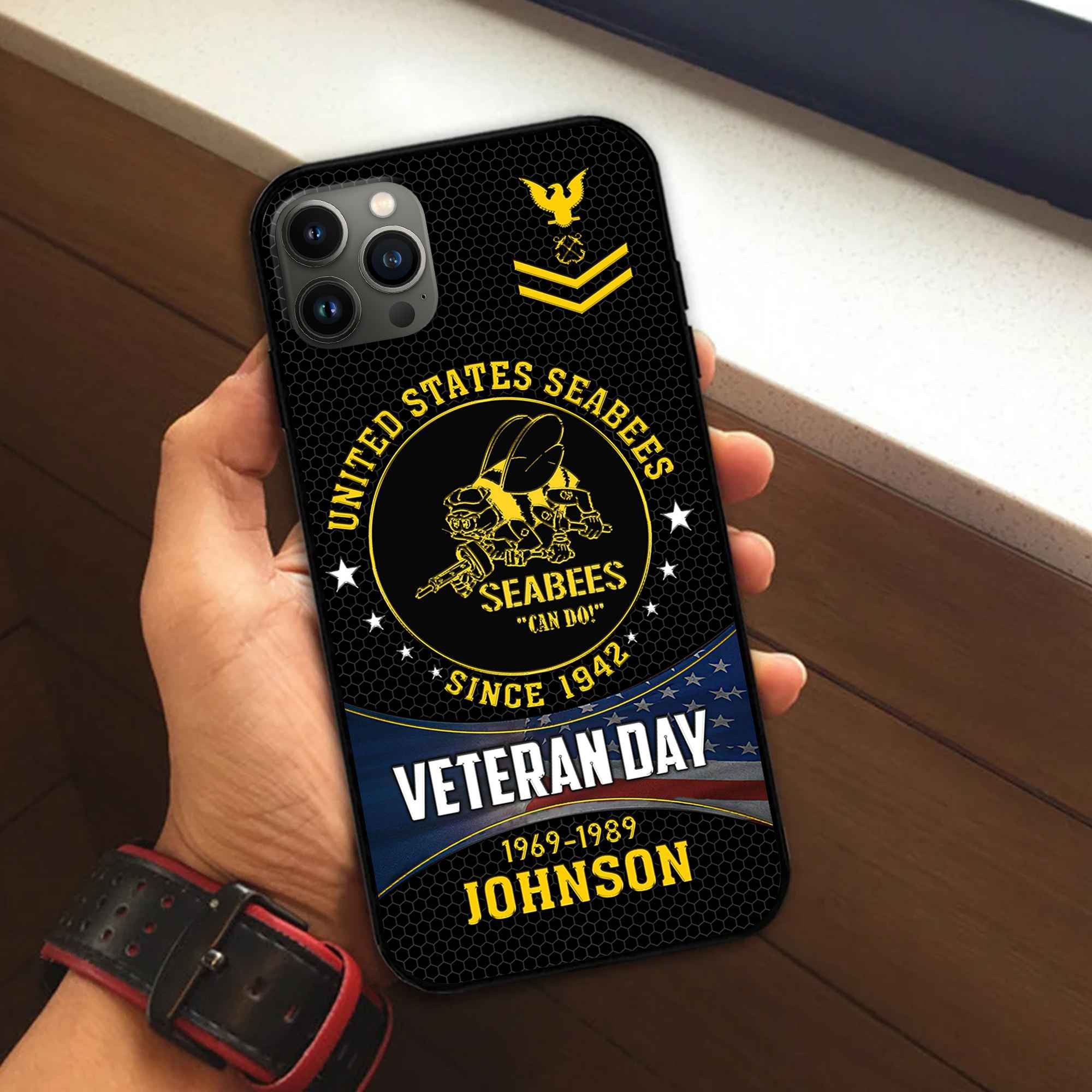 Premium Custom US Seabees Phone Case VPVC504609, Gifts For Seabees Veteran, Gifts For Dad, For Husband, Best Gifts On Father's Day, Armed Forces Day, Independence Day, Veterans Day.