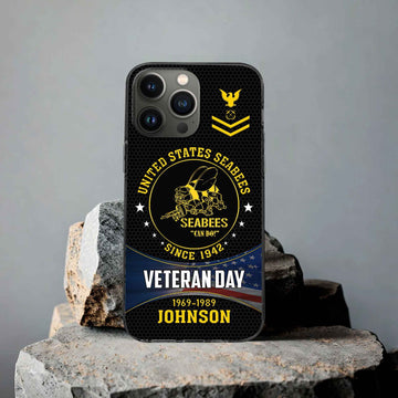 Premium Custom US Seabees Phone Case VPVC504609, Gifts For Seabees Veteran, Gifts For Dad, For Husband, Best Gifts On Father's Day, Armed Forces Day, Independence Day, Veterans Day.