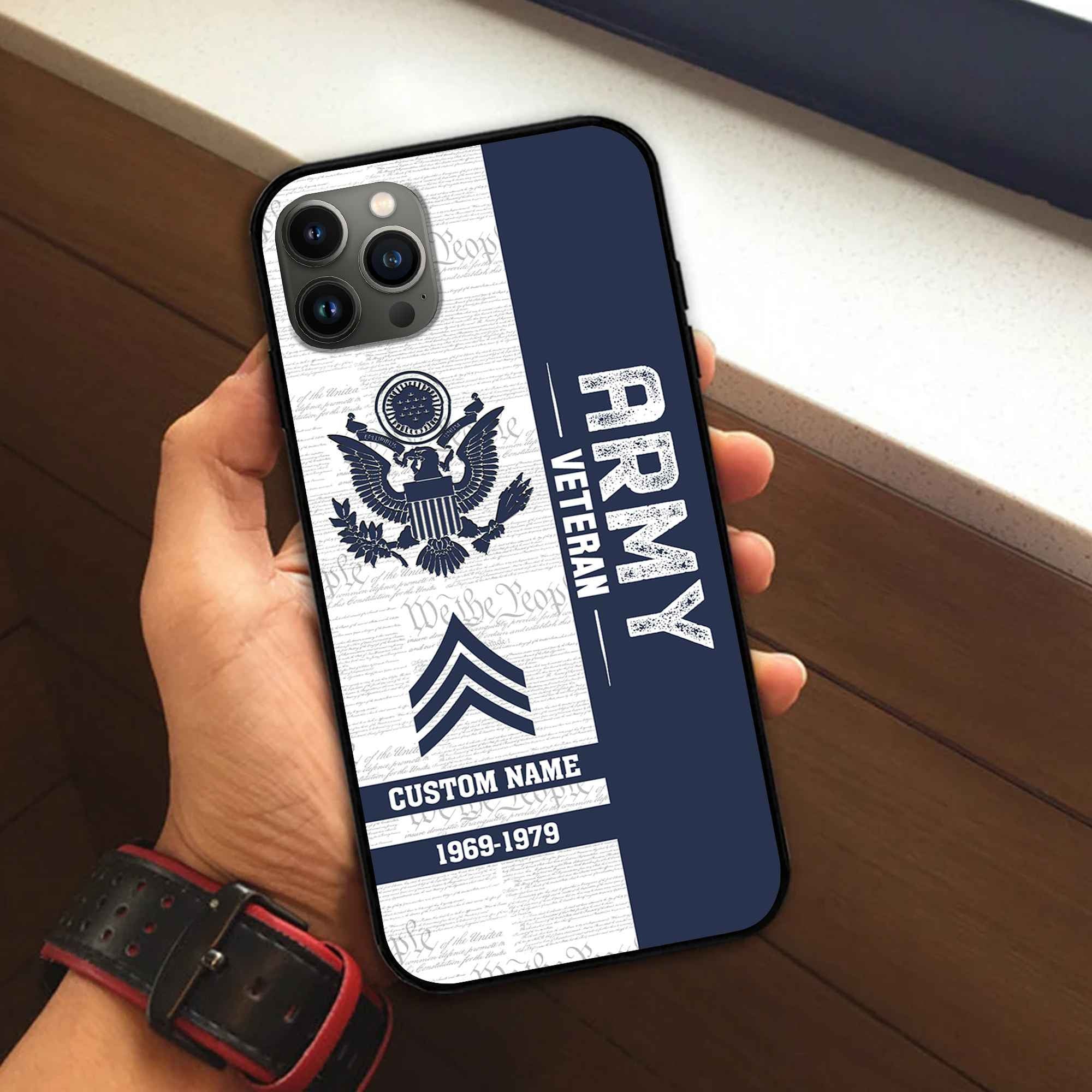 Unique Custom Name, Rank, Year US Army Phone Case VPVC504701, Gifts For Army Veteran, Gifts For Dad, For Husband, Best Gifts On Father's Day, Independence Day, Veterans Day.