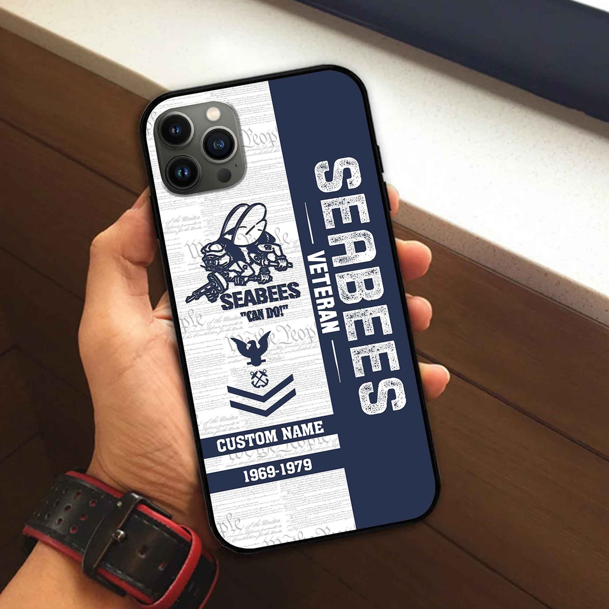Unique Custom Name, Rank, Year, US Seabees Phone Case VPVC504709, Gifts For Seabees Veteran, Gifts For Dad, For Husband, Best Gifts On Father's Day, Independence Day, Veterans Day.