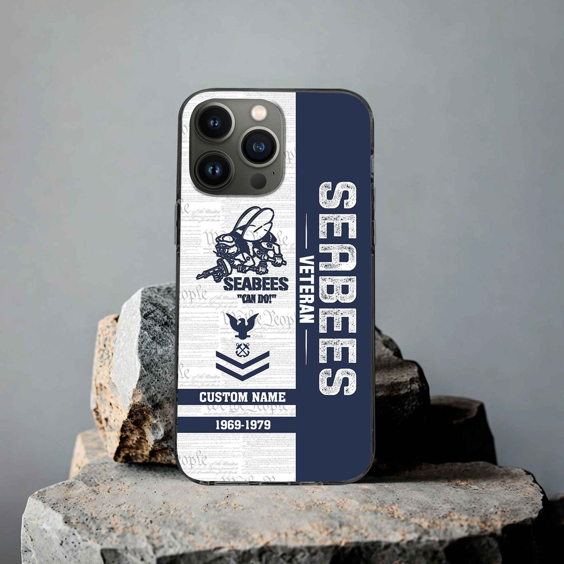 Unique Custom Name, Rank, Year, US Seabees Phone Case VPVC504709, Gifts For Seabees Veteran, Gifts For Dad, For Husband, Best Gifts On Father's Day, Independence Day, Veterans Day.