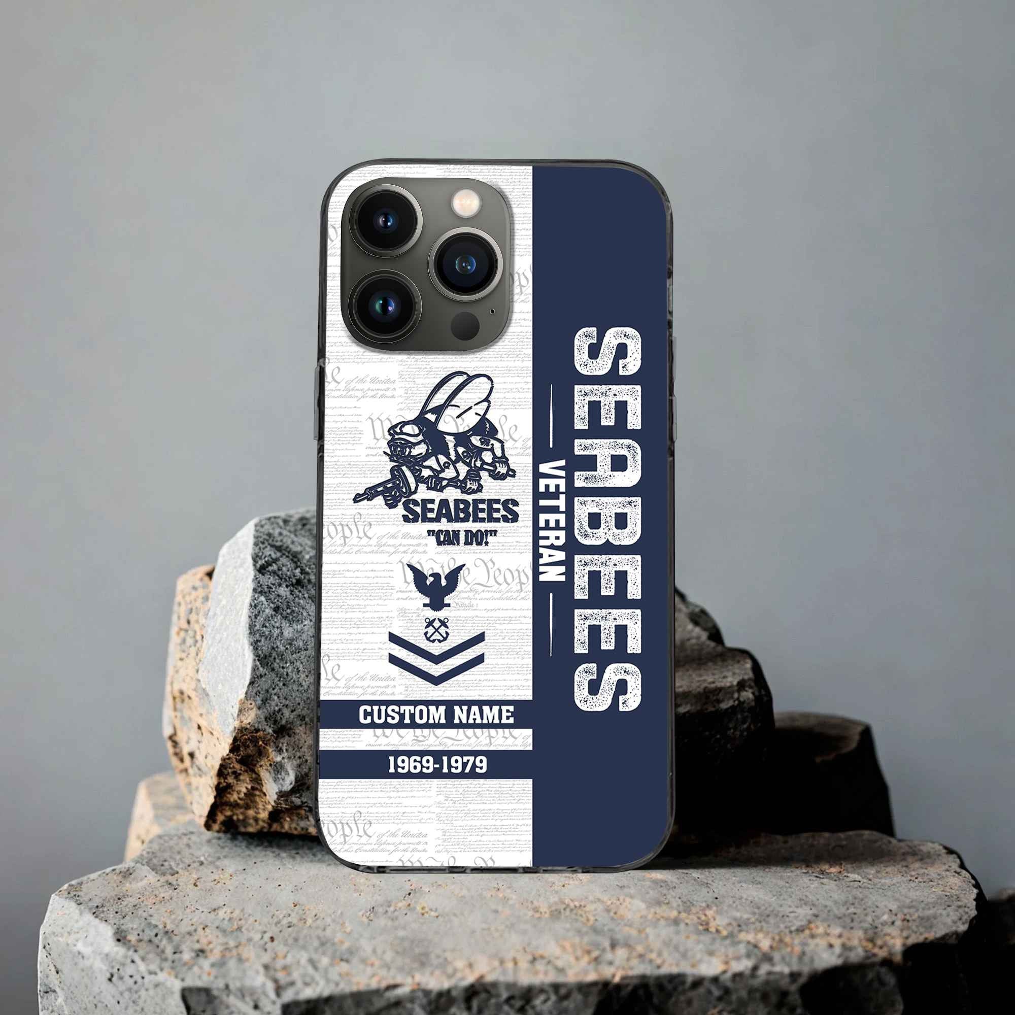 Unique Custom Name, Rank, Year, US Seabees Phone Case VPVC504709, Gifts For Seabees Veteran, Gifts For Dad, For Husband, Best Gifts On Father's Day, Independence Day, Veterans Day.