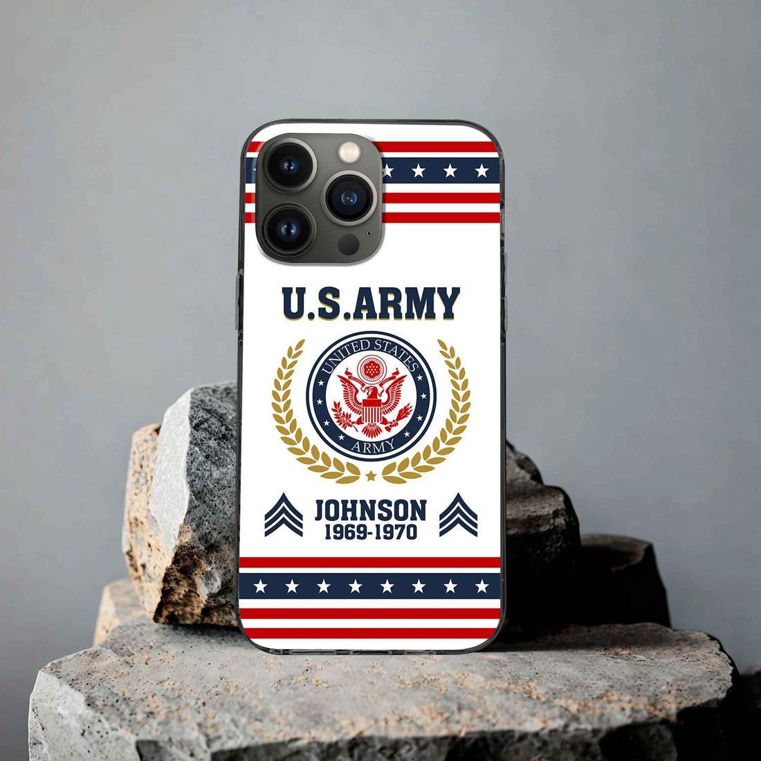 Premium US Army Phone Case VPVC505001, Custom Name, Rank, Year, Gifts For Army Veteran, Best Gifts On Father's Day, Armed Forces Day, Independence Day, Veterans Day.