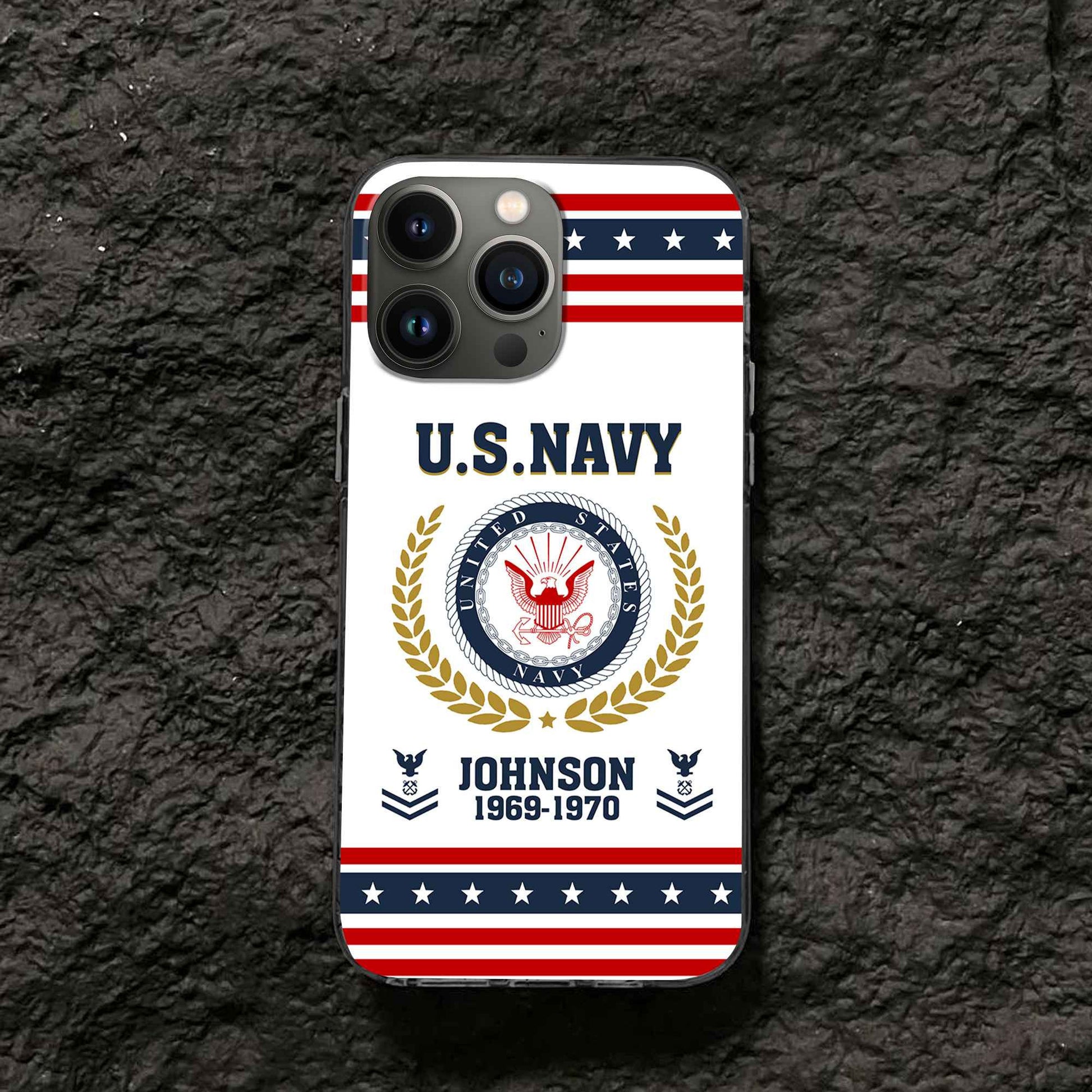 Premium US Navy Phone Case VPVC505002, Custom Name, Rank, Year, Gifts For Navy Veteran, Best Gifts On Father's Day, Armed Forces Day, Independence Day, Veterans Day.