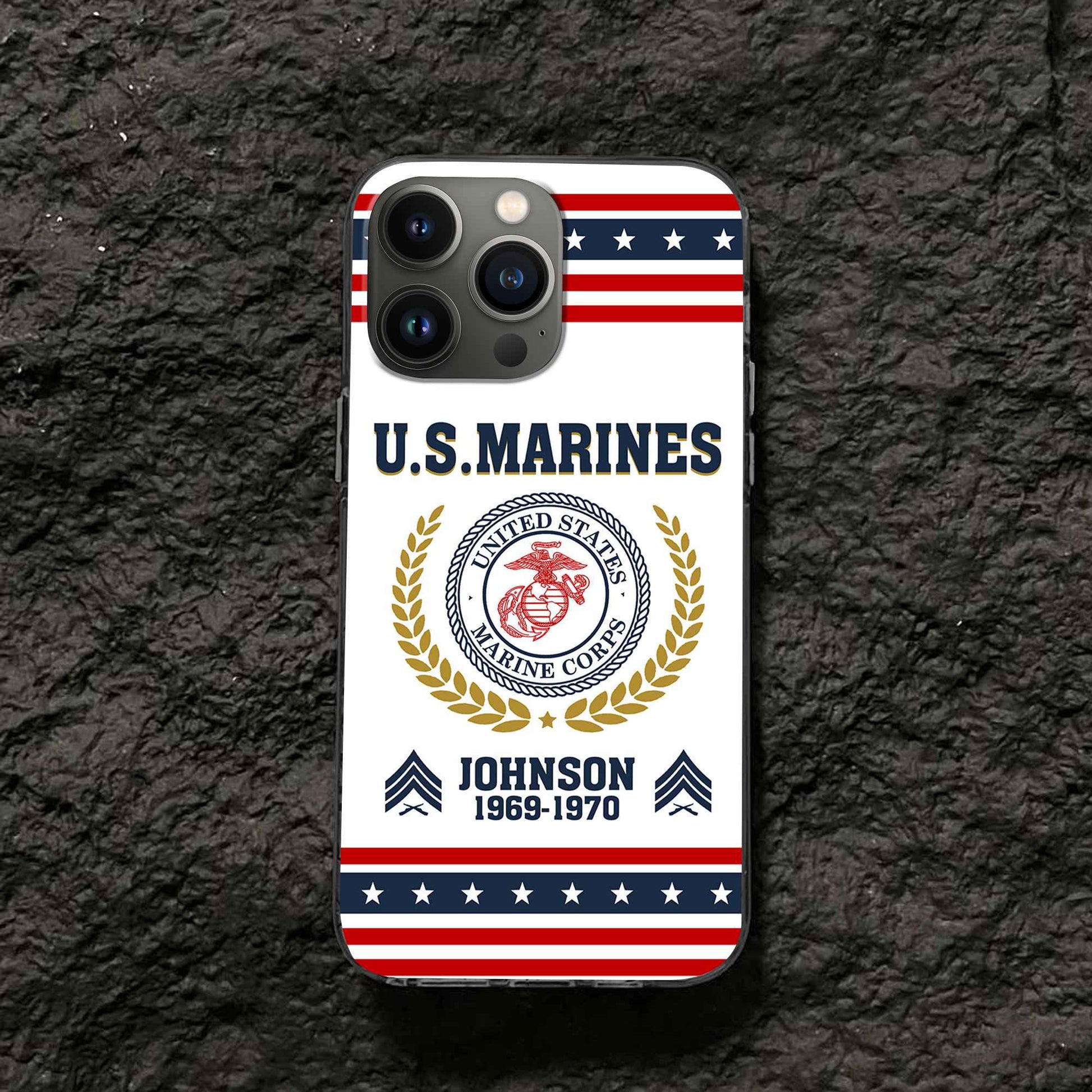 Premium USMC Phone Case VPVC505003, Custom Name, Rank, Year, Gifts For Marine Veteran, Best Gifts On Father's Day, Armed Forces Day, Independence Day, Veterans Day.