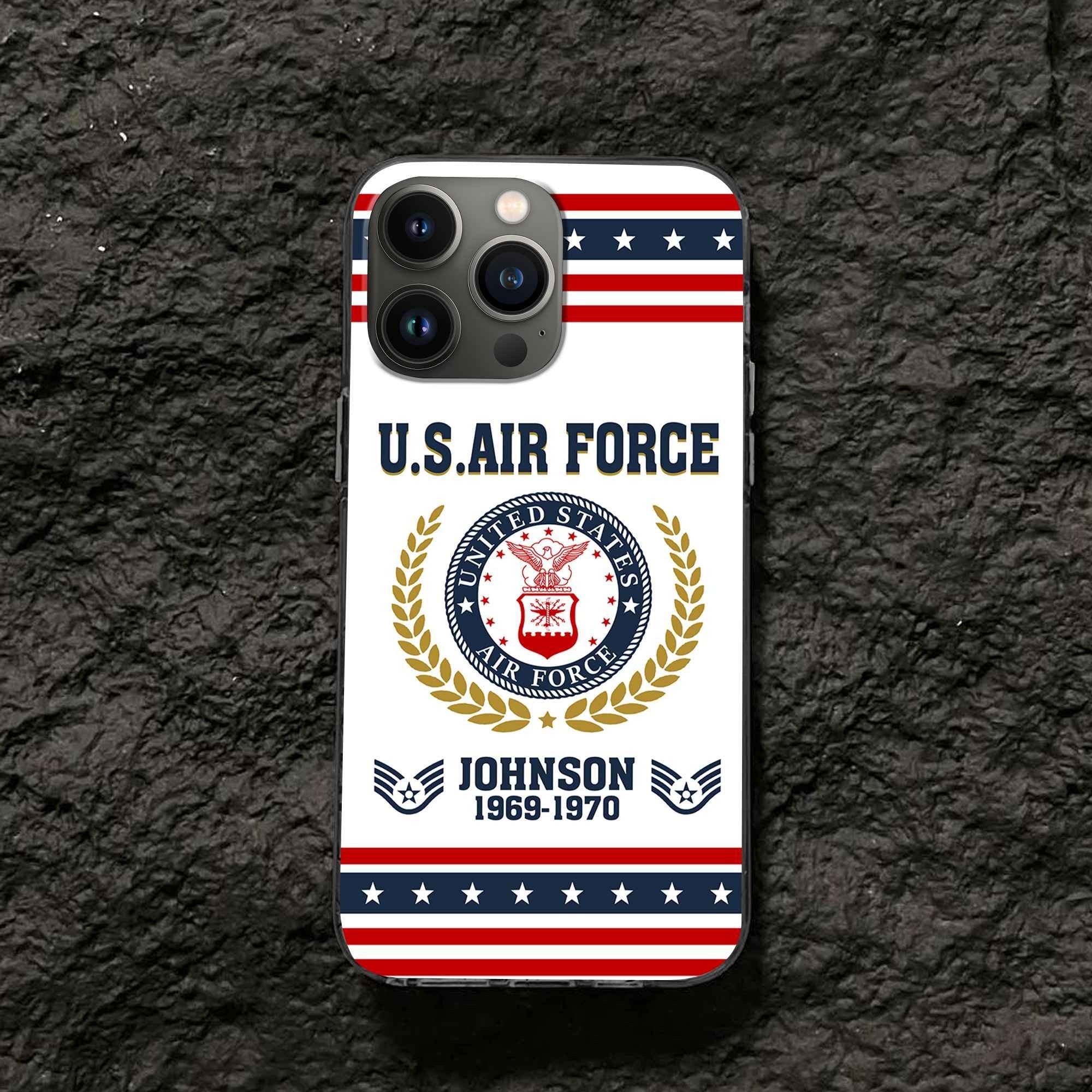 Premium USAF Phone Case VPVC505004, Custom Name, Rank, Year, Gifts For Air Force Veteran, Best Gifts On Father's Day, Armed Forces Day, Independence Day, Veterans Day.