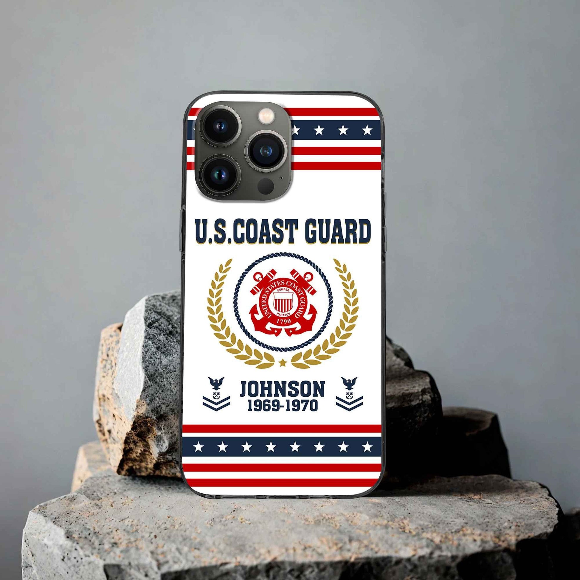 Premium USCG Phone Case VPVC505005, Custom Name, Rank, Year, Gifts For Coast Guard Veteran, Best Gifts On Father's Day, Armed Forces Day, Independence Day, Veterans Day.