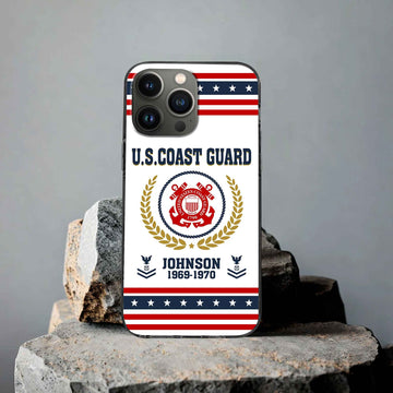 Premium USCG Phone Case VPVC505005, Custom Name, Rank, Year, Gifts For Coast Guard Veteran, Best Gifts On Father's Day, Armed Forces Day, Independence Day, Veterans Day.