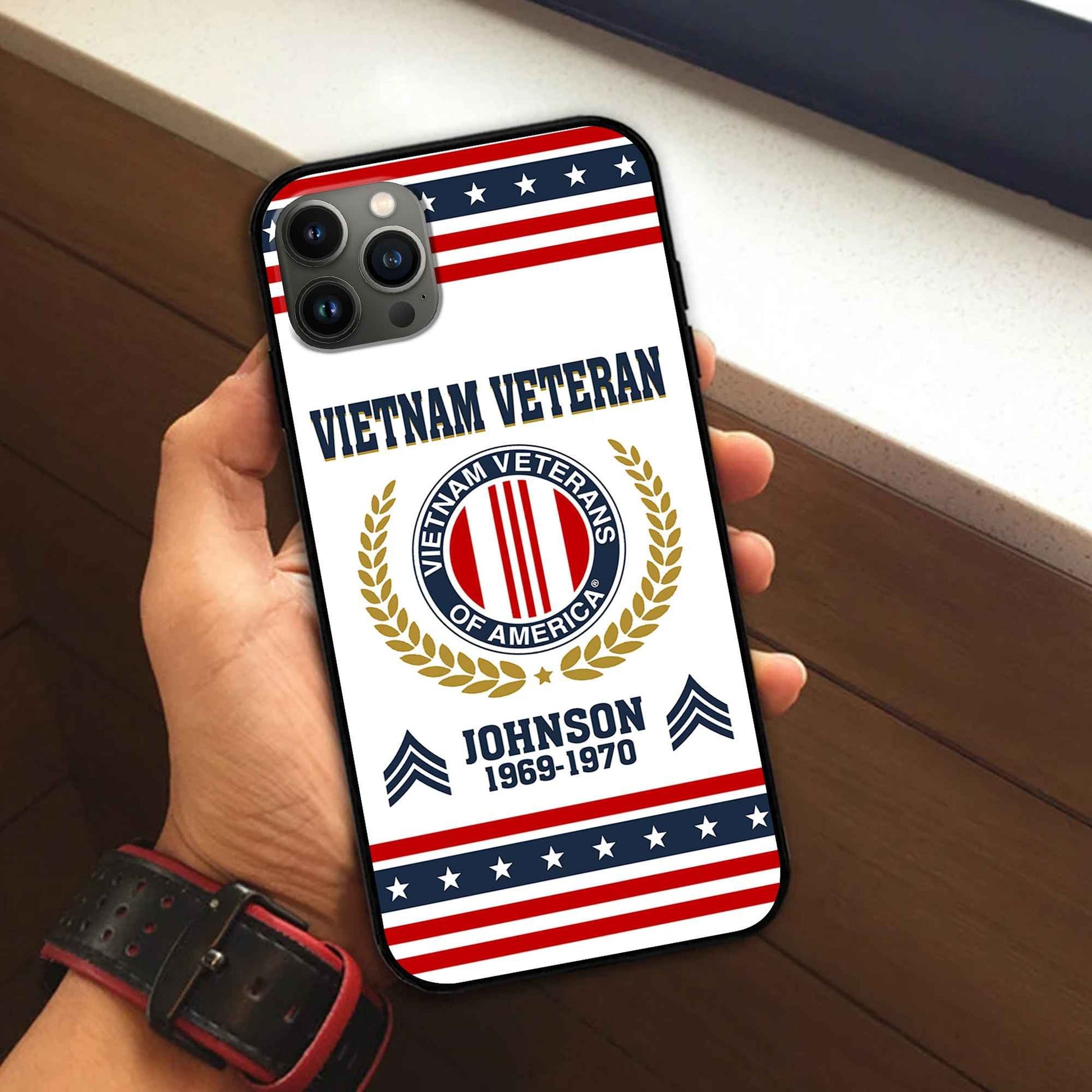 Premium Vietnam Veteran Phone Case VPVC505006, Custom Name, Rank, Year, Gifts For Vietnam Veteran, Best Gifts On Father's Day, Armed Forces Day, Independence Day, Veterans Day.