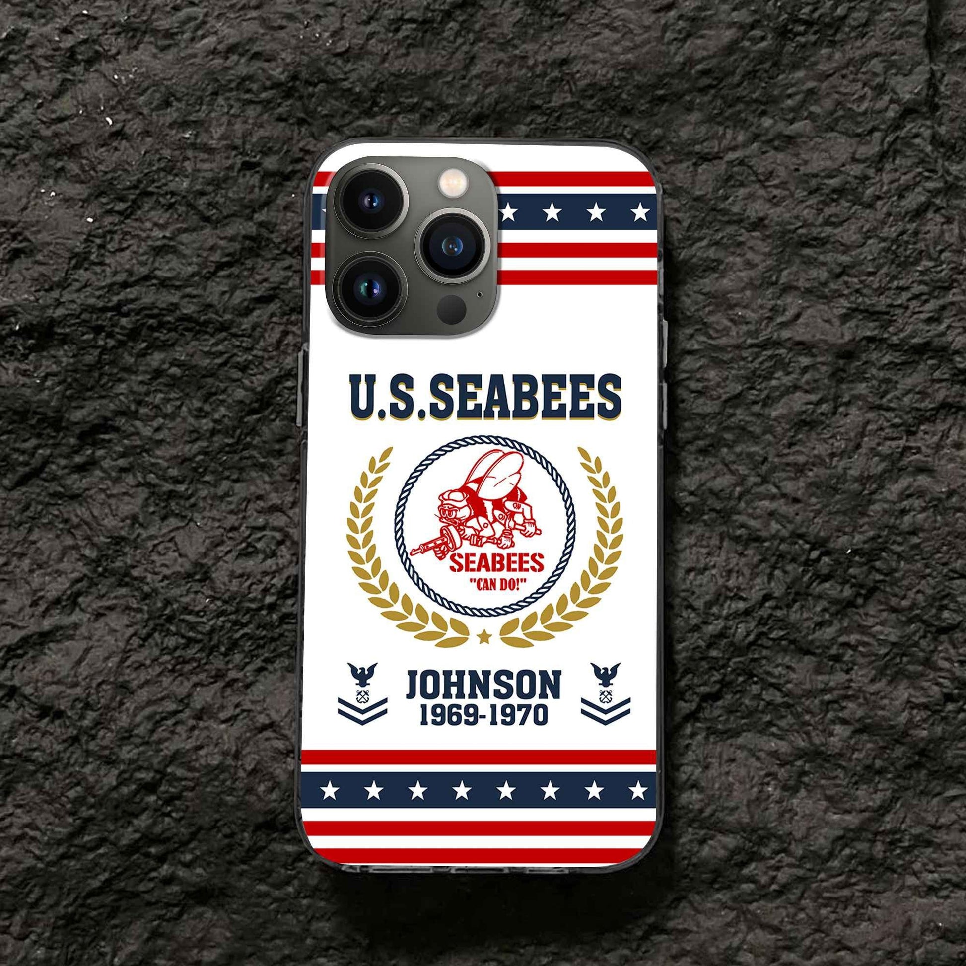 Premium US Seabees Phone Case VPVC505009, Custom Name, Rank, Year, Gifts For US Seabees, Best Gifts On Father's Day, Armed Forces Day, Independence Day, Veterans Day.