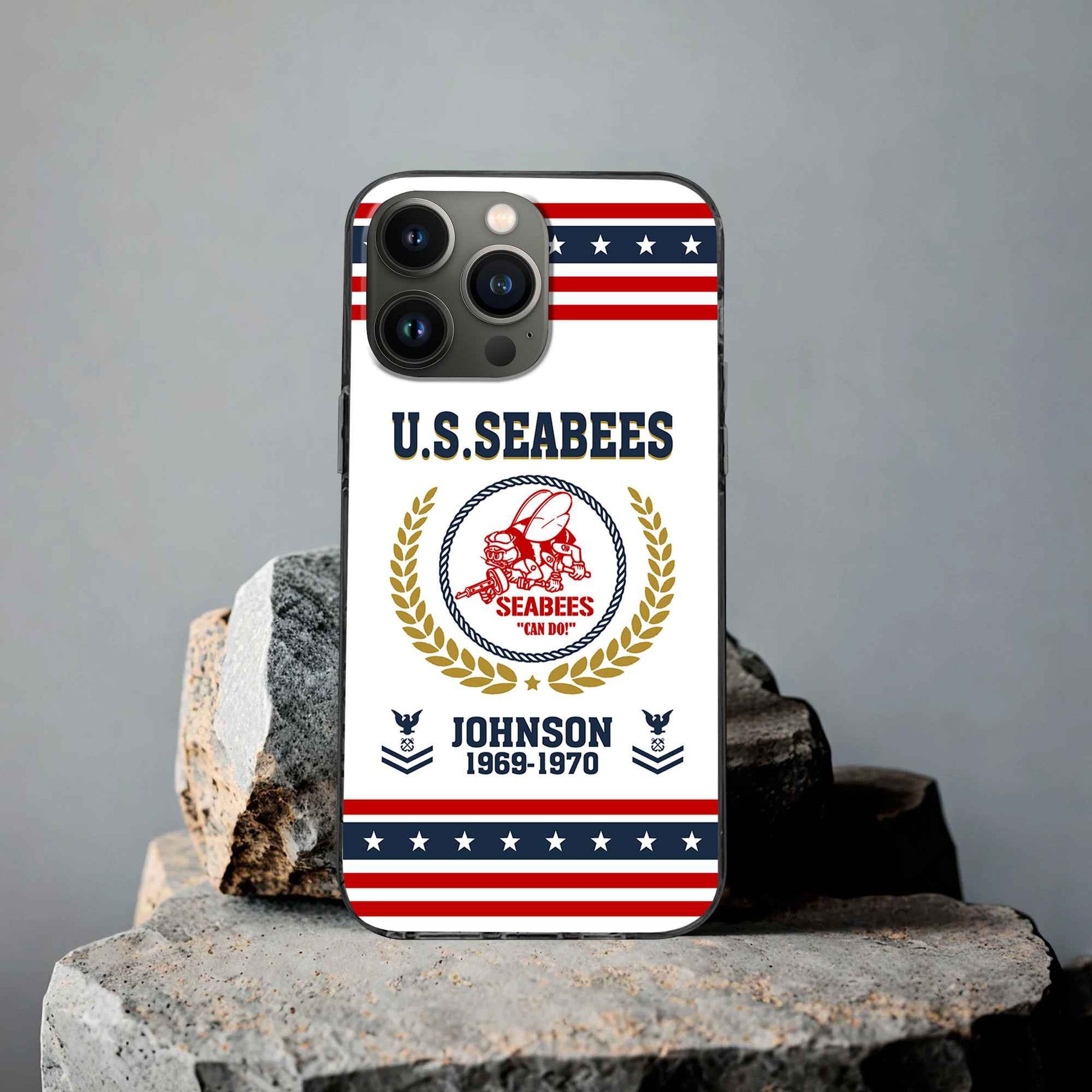 Premium US Seabees Phone Case VPVC505009, Custom Name, Rank, Year, Gifts For US Seabees, Best Gifts On Father's Day, Armed Forces Day, Independence Day, Veterans Day.