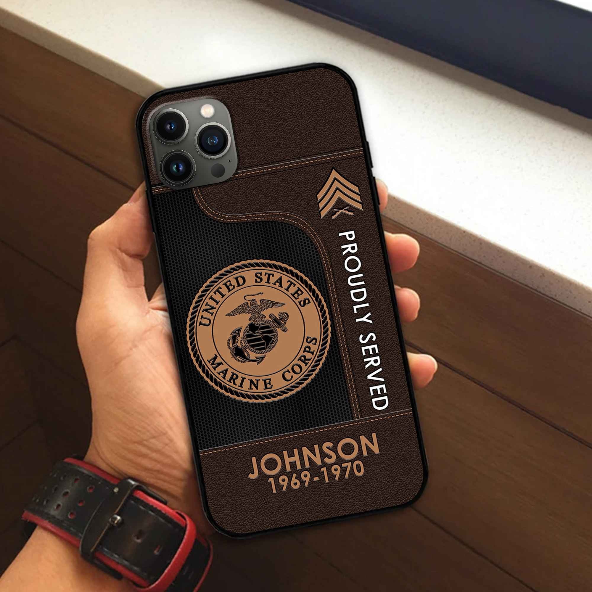 Premium Custom USMC Phone Case VPVC505103, Gifts For Marine Veteran, Gifts For Dad, For Husband, Best Gifts On Father's Day, Armed Forces Day, Independence Day, Veterans Day.