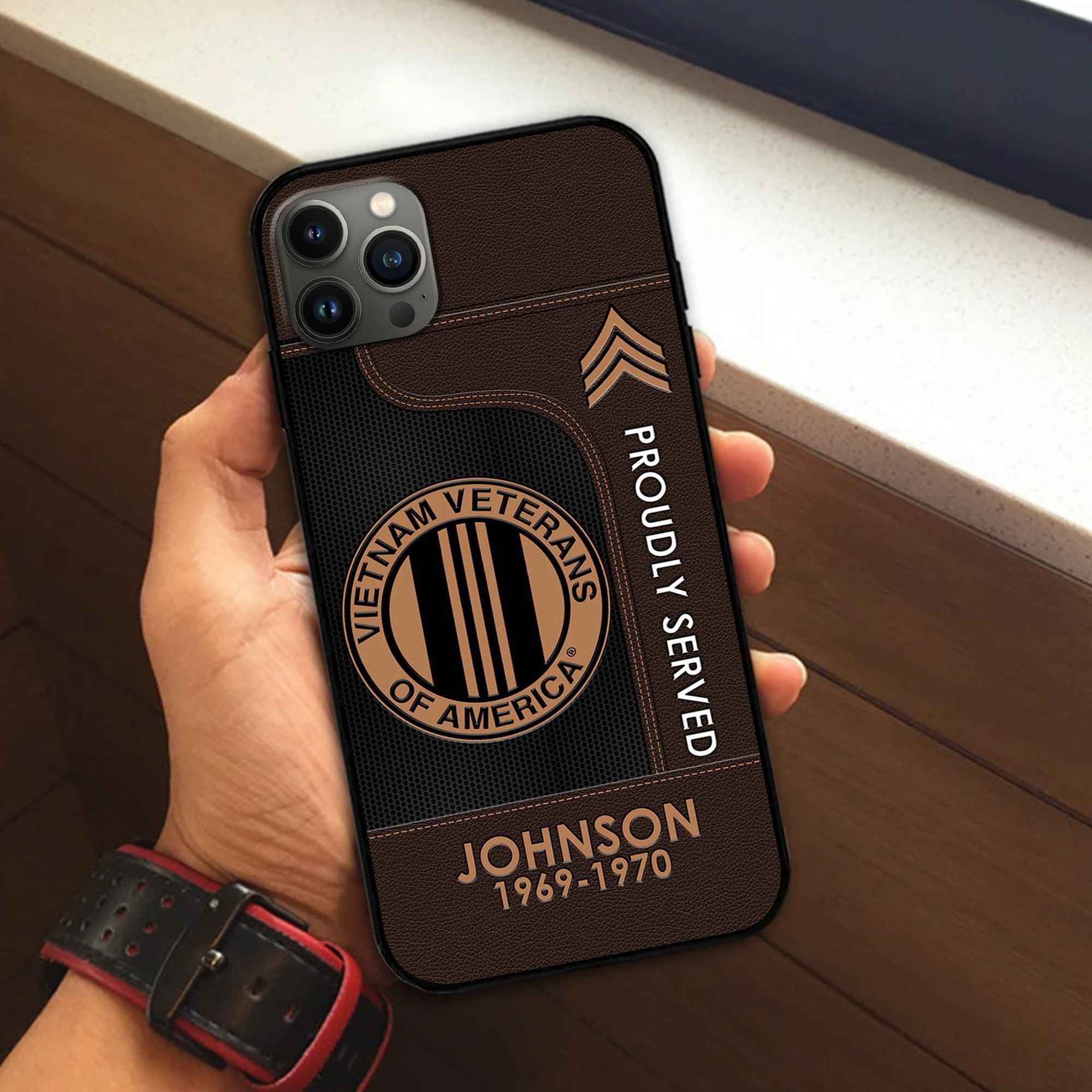 Premium Custom Vietnam Veteran Phone Case VPVC505106, Gifts For Vietnam Veteran, Gifts For Dad, For Husband, Best Gifts On Father's Day, Armed Forces Day, Independence Day, Veterans Day.