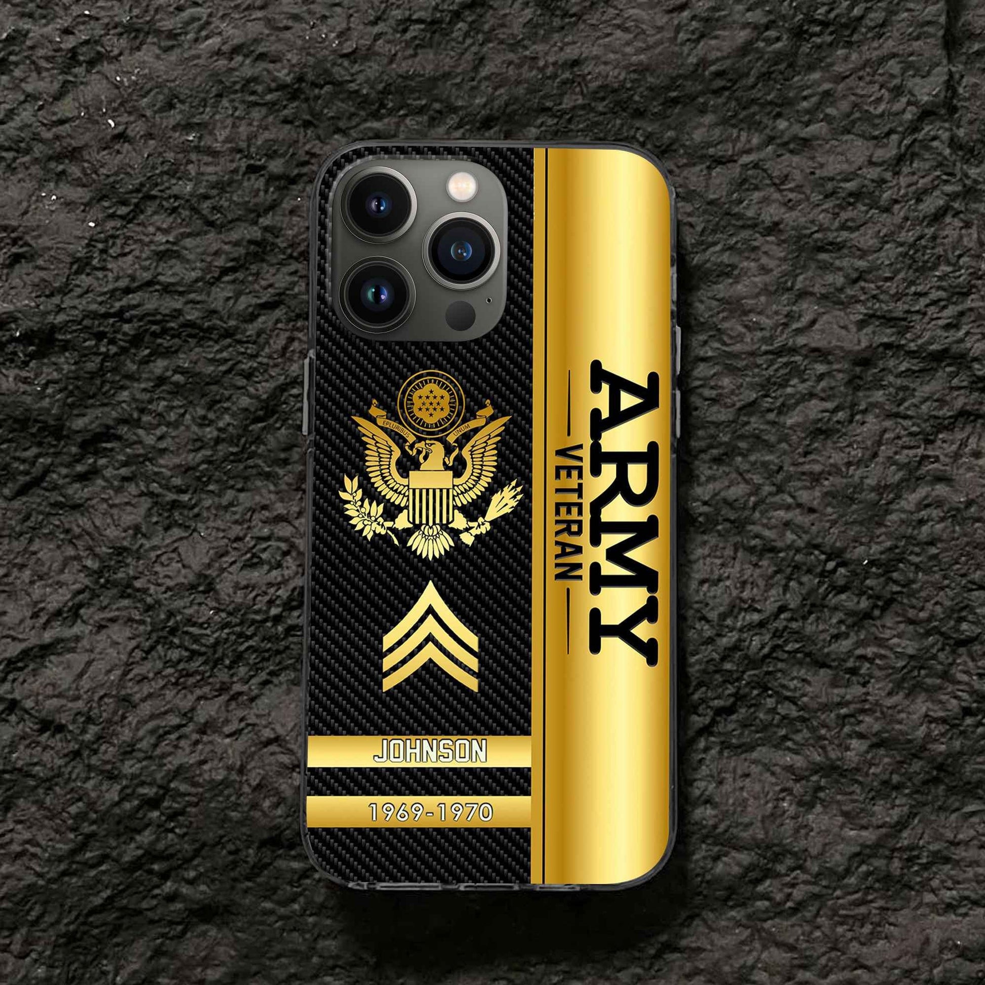 Unique Custom Name, Rank, Year US Army Phone Case VPVC505201, Gifts For Army Veteran, Gifts For Dad, For Husband, Best Gifts On Father's Day, Independence Day, Veterans Day.