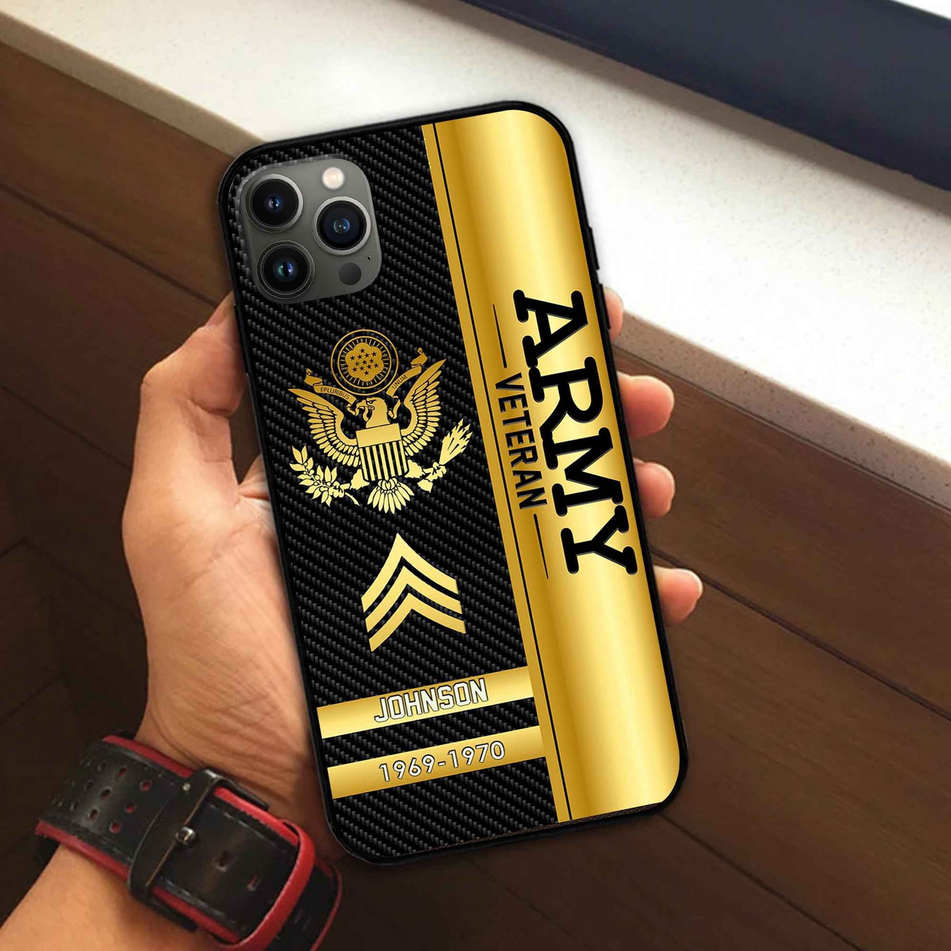 Unique Custom Name, Rank, Year US Army Phone Case VPVC505201, Gifts For Army Veteran, Gifts For Dad, For Husband, Best Gifts On Father's Day, Independence Day, Veterans Day.
