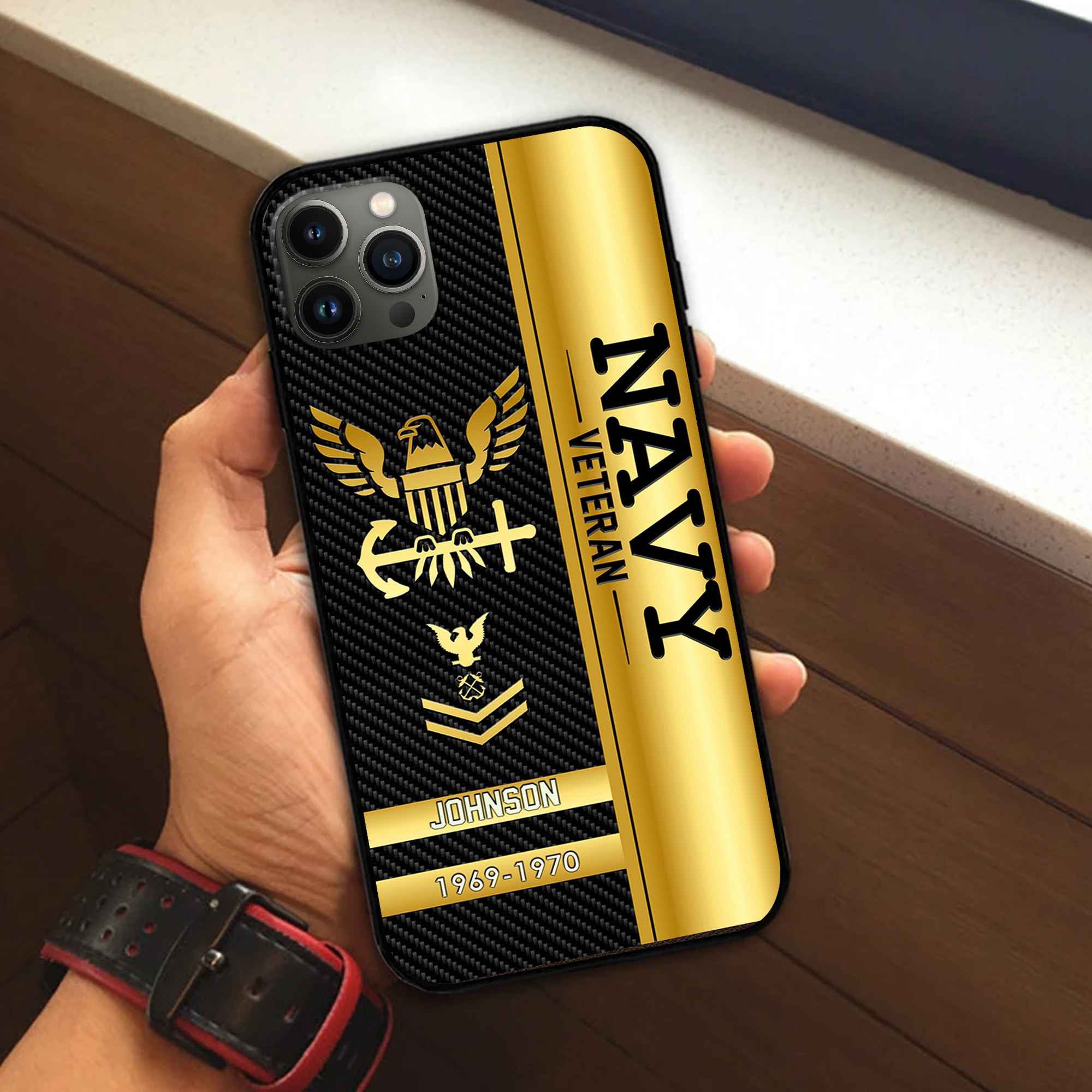 Unique Custom Name, Rank, Year US Navy Phone Case VPVC505202, Gifts For Navy Veteran, Gifts For Dad, For Husband, Best Gifts On Father's Day, Independence Day, Veterans Day.
