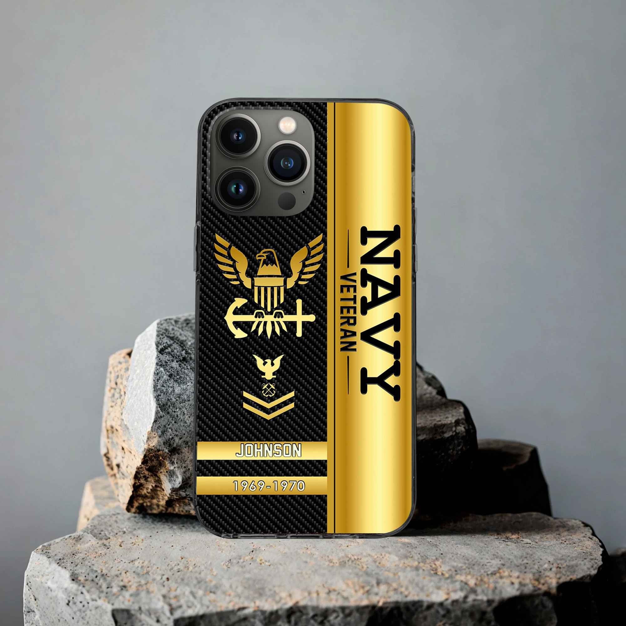 Unique Custom Name, Rank, Year US Navy Phone Case VPVC505202, Gifts For Navy Veteran, Gifts For Dad, For Husband, Best Gifts On Father's Day, Independence Day, Veterans Day.