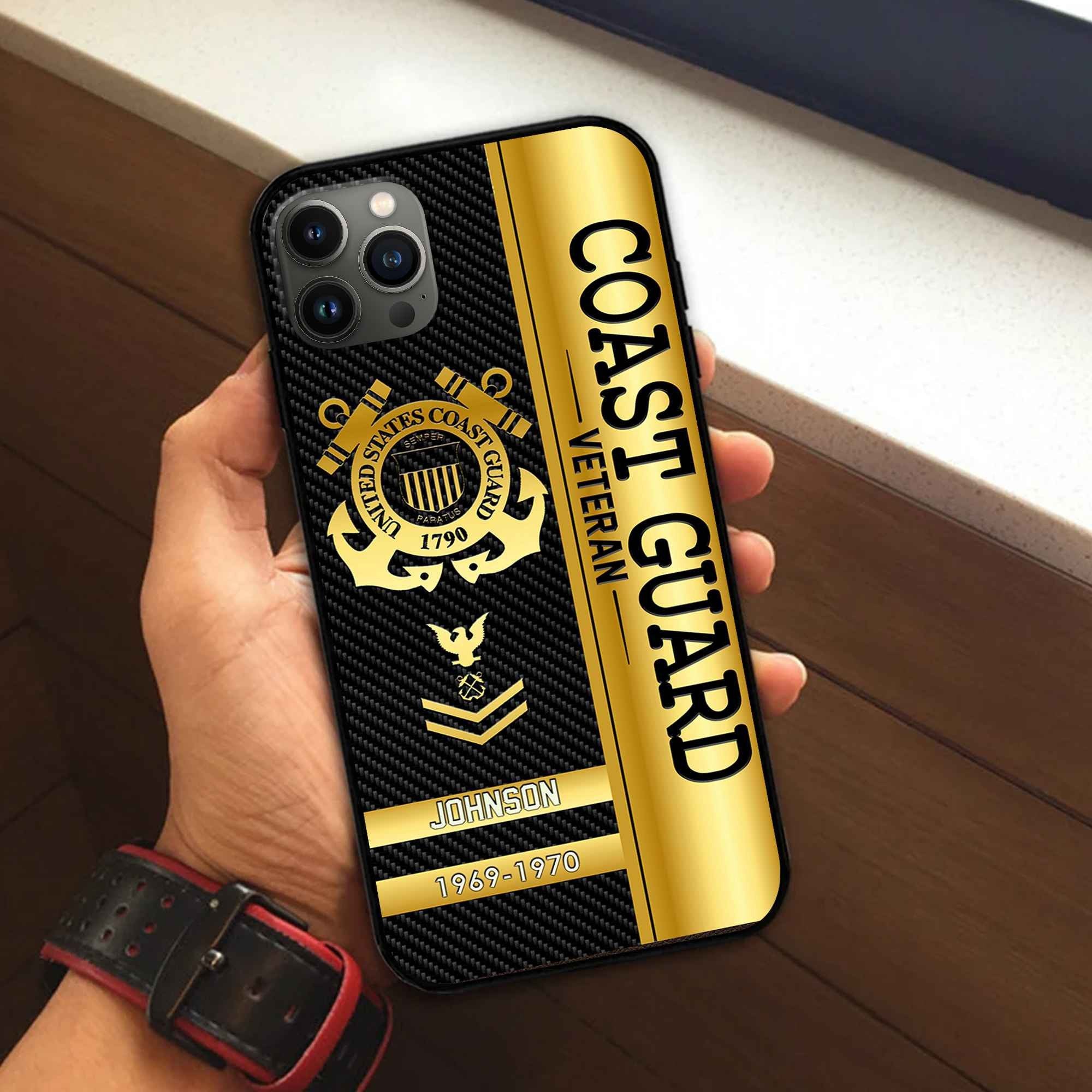 Unique Custom Name, Rank, Year USCG Phone Case VPVC505205, Gifts For Coast Guard Veteran, Gifts For Dad, For Husband, Best Gifts On Father's Day, Independence Day, Veterans Day.