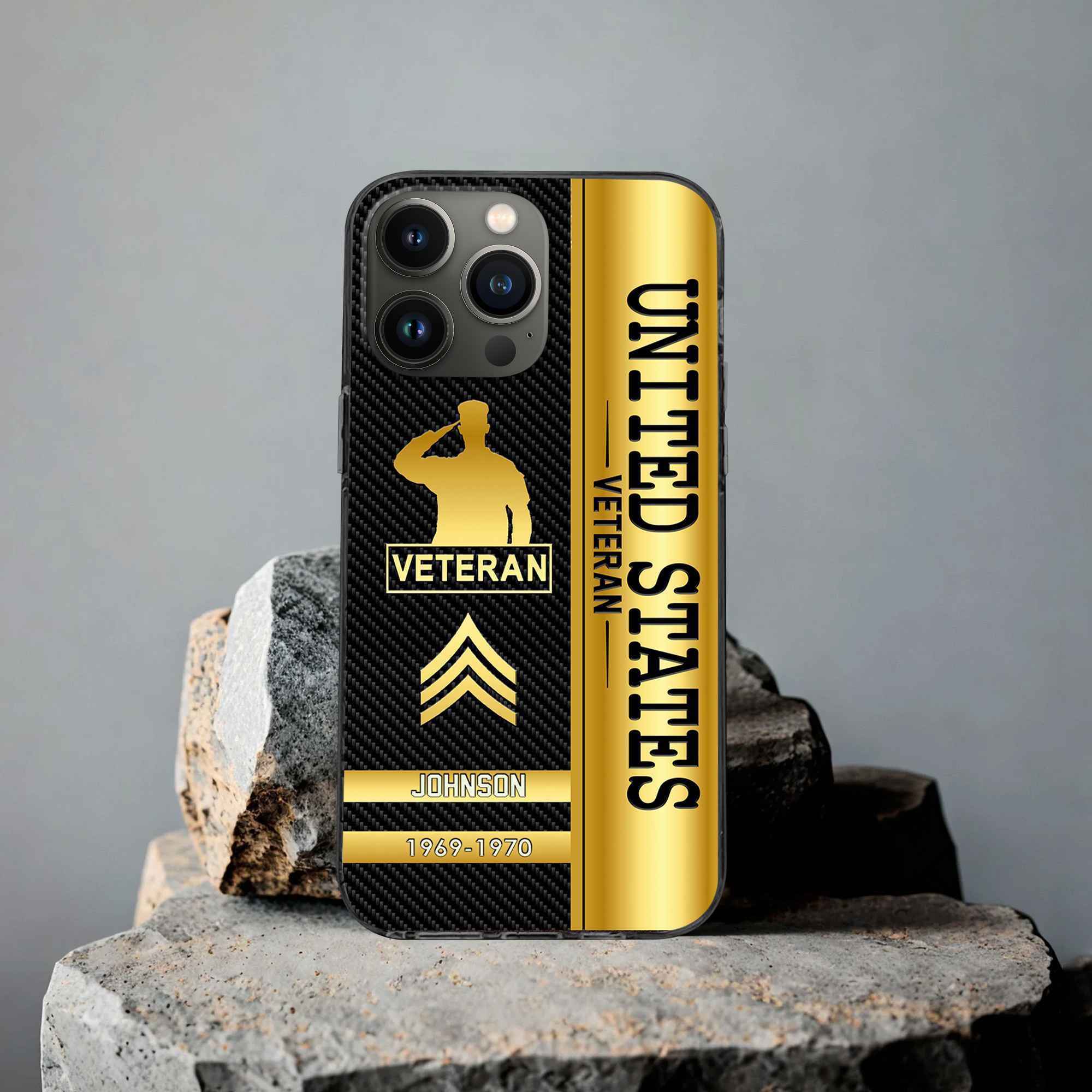 Unique Custom Name, Rank, Year, US Veteran Phone Case VPVC505207, Gifts For US Veteran, Gifts For Dad, For Husband, Best Gifts On Father's Day, Independence Day, Veterans Day.