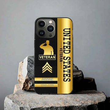 Unique Custom Name, Rank, Year, US Veteran Phone Case VPVC505207, Gifts For US Veteran, Gifts For Dad, For Husband, Best Gifts On Father's Day, Independence Day, Veterans Day.