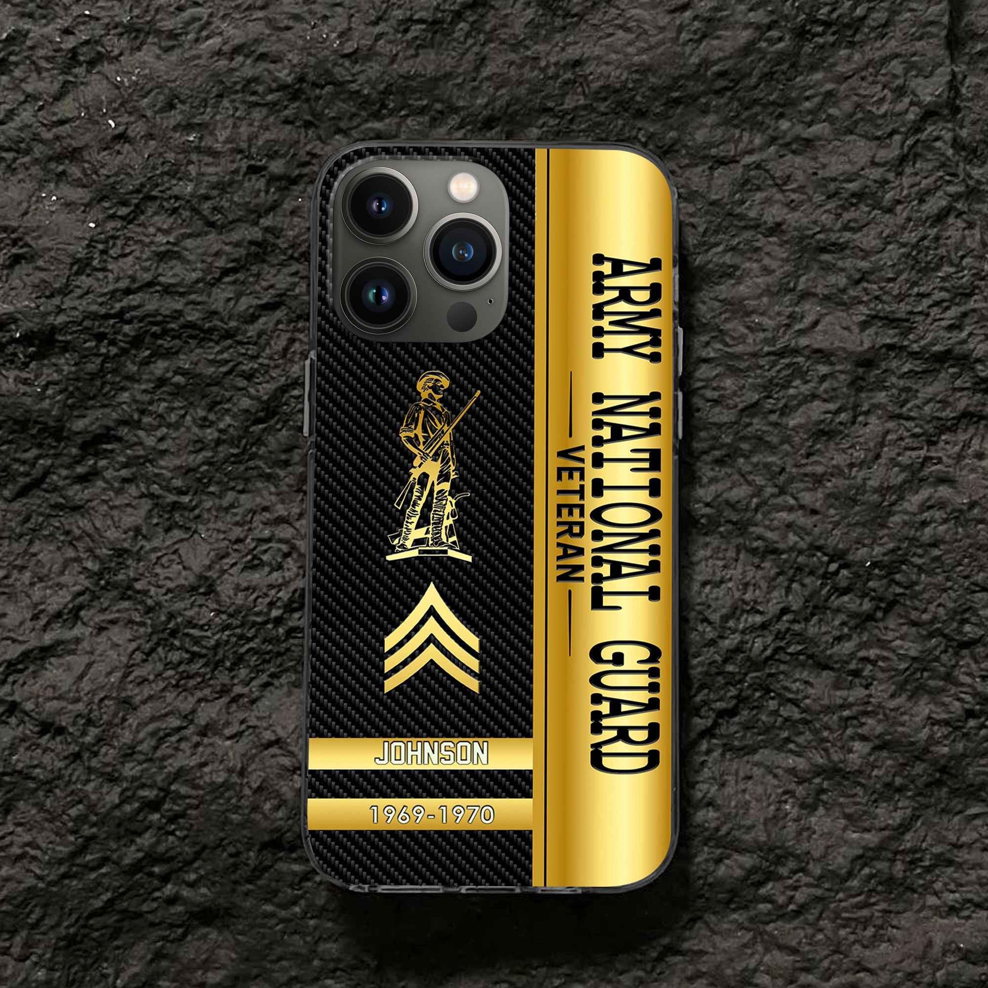 Unique Custom Name, Rank, Year, US Army National Guard Phone Case VPVC505208, Gifts For Army National Guard Veteran, Gifts For Dad, For Husband, Best Gifts On Father's Day, Independence Day, Veterans Day.