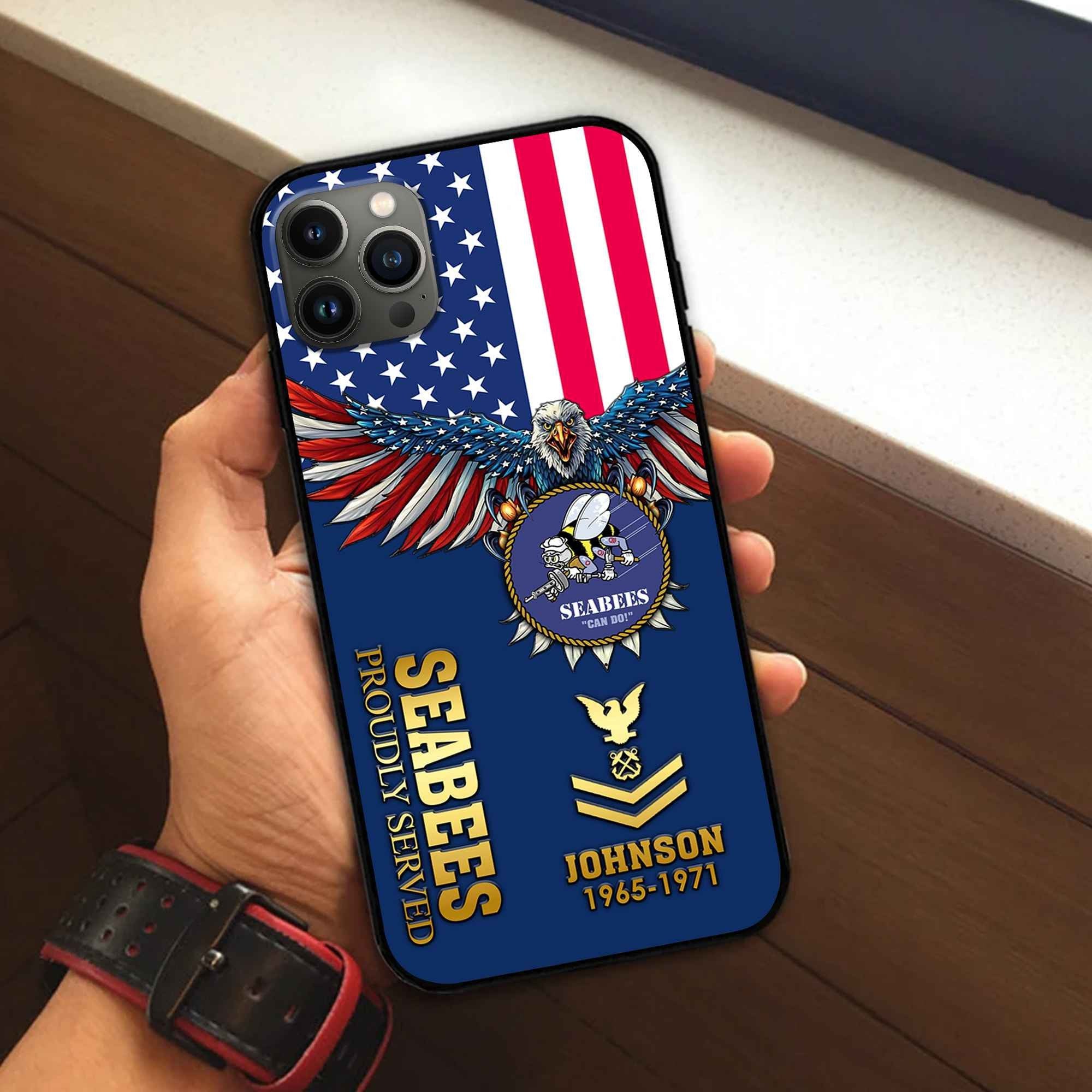 US Seabees Custom Phone Case VPVC505409, Gifts For Seabees Veteran, Best Gifts On Father's Day, Armed Forces Day, Independence Day, Veterans Day.